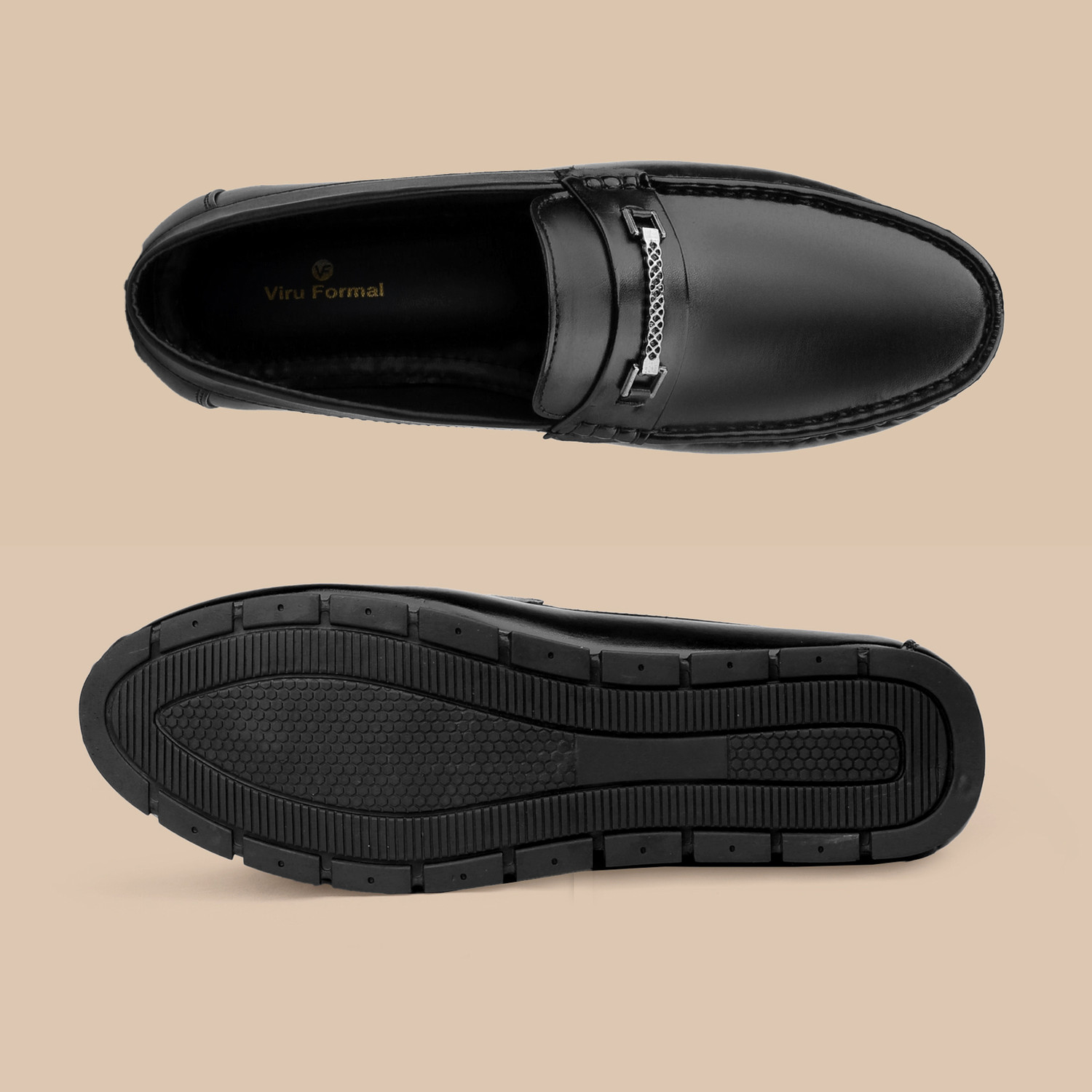 Image of viruformal LF K-702 Black Comfortable Loafers For Men