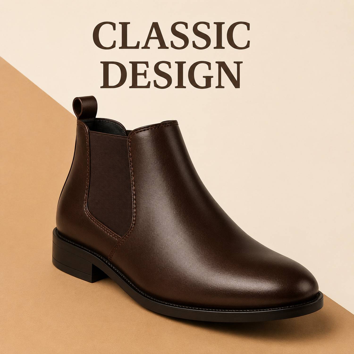 BOLTVELOCITY Classic Chelsea Boots For Men Brown - Image 2