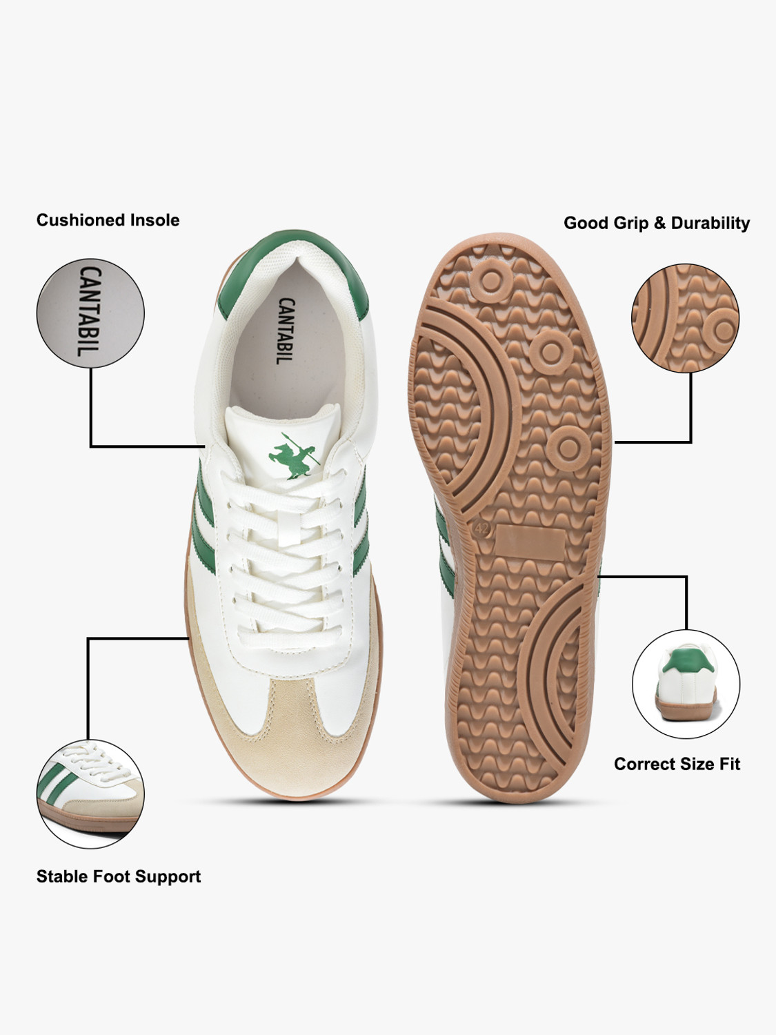 Image of CANTABIL Casual Sneaker Shoes for Men l Lightweight & Comfortable with Cushioned Insole Sneakers For Men