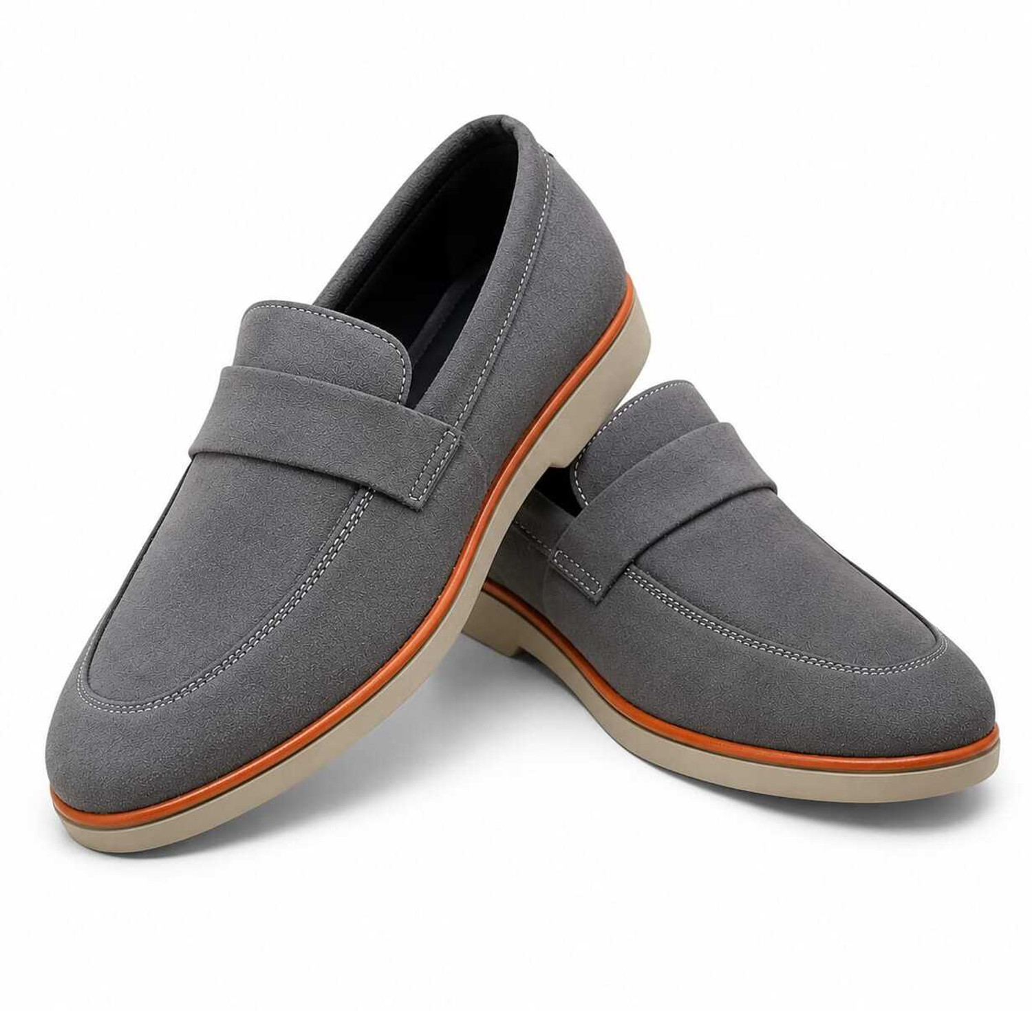 Image of AMZ TRADE Men's Stylish Grey Suede Loafer Shoes for Casual, Office and Daily Wear Loafers For Men