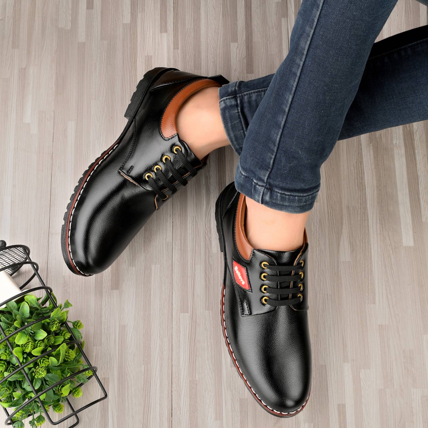 sixXplus Synthetic Leather |Lightweight|Comfort|Summer|Trendy|Walking|Outdoor|Daily Use Lace Up For Men