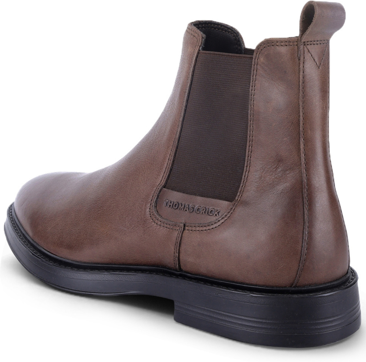 Image of THOMAS CRICK Thomas Crick Men's Dark Brown Holborn Leather Chelsea Boots Casuals For Men