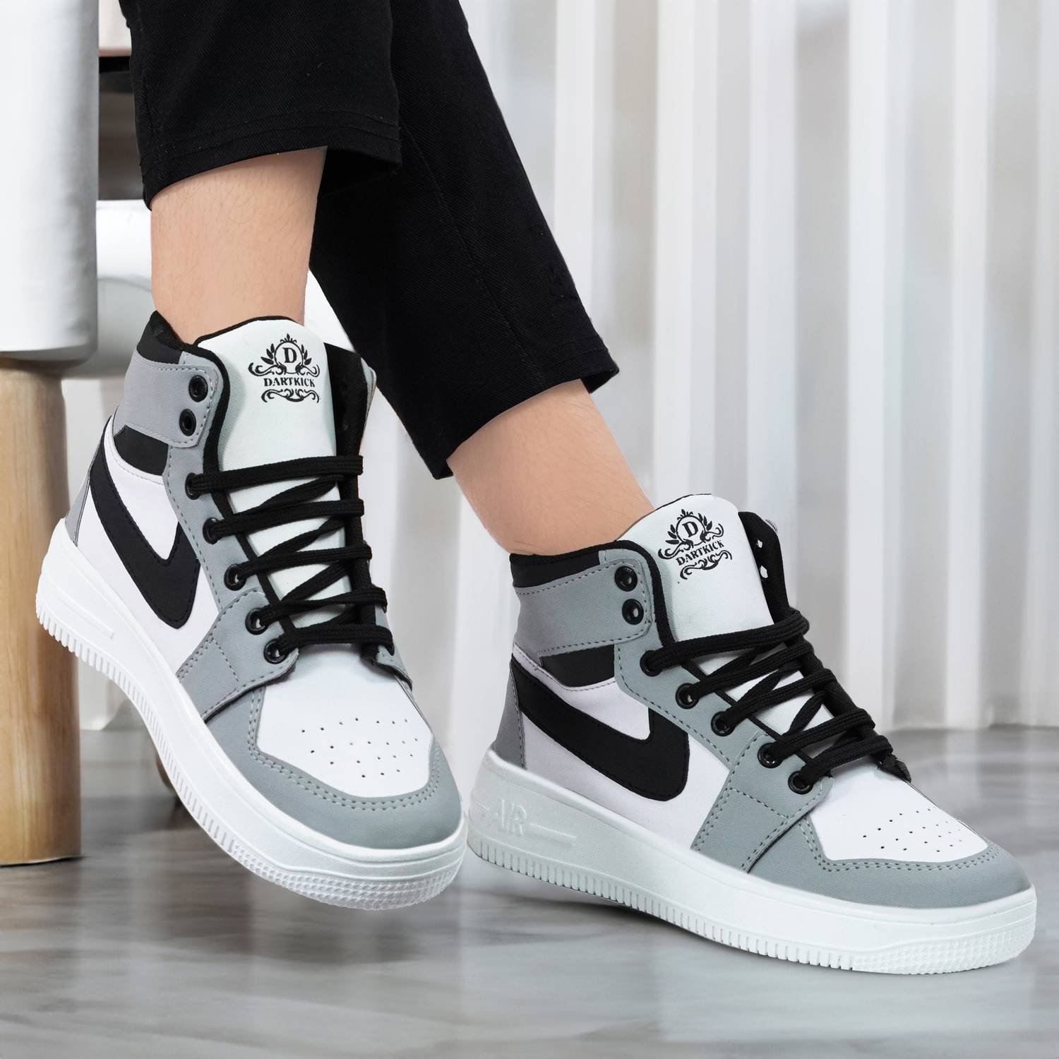 DARTKICK High Tops For Men Gray - Image 2