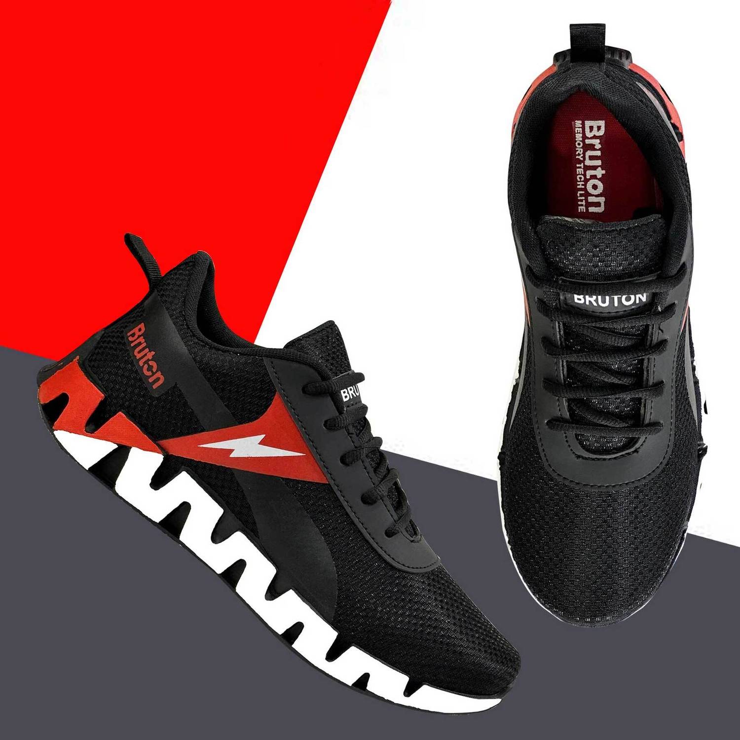 BRUTON 562-Black Running Shoes For Men