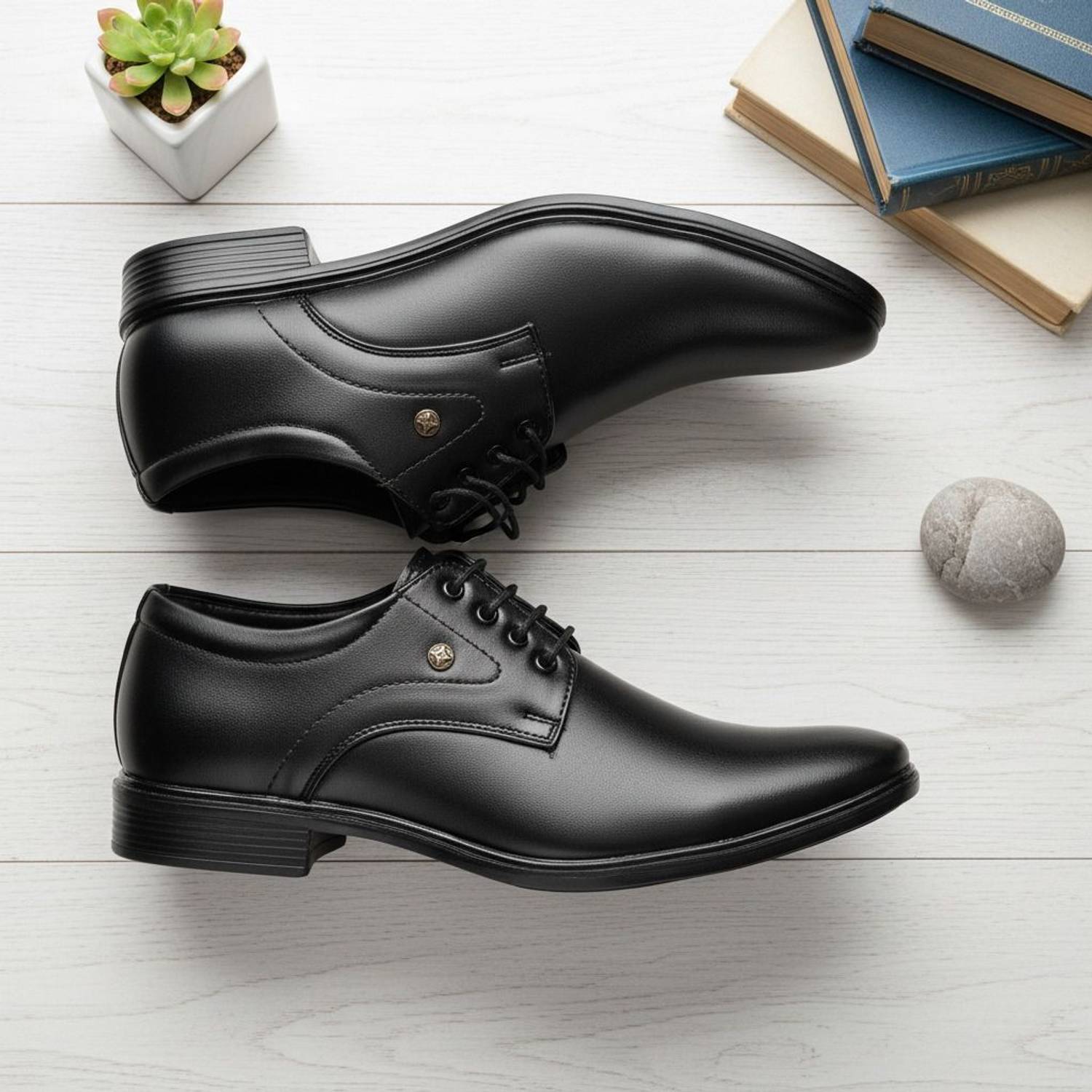 zuliva Men's Black Formal Shoes - Image 1