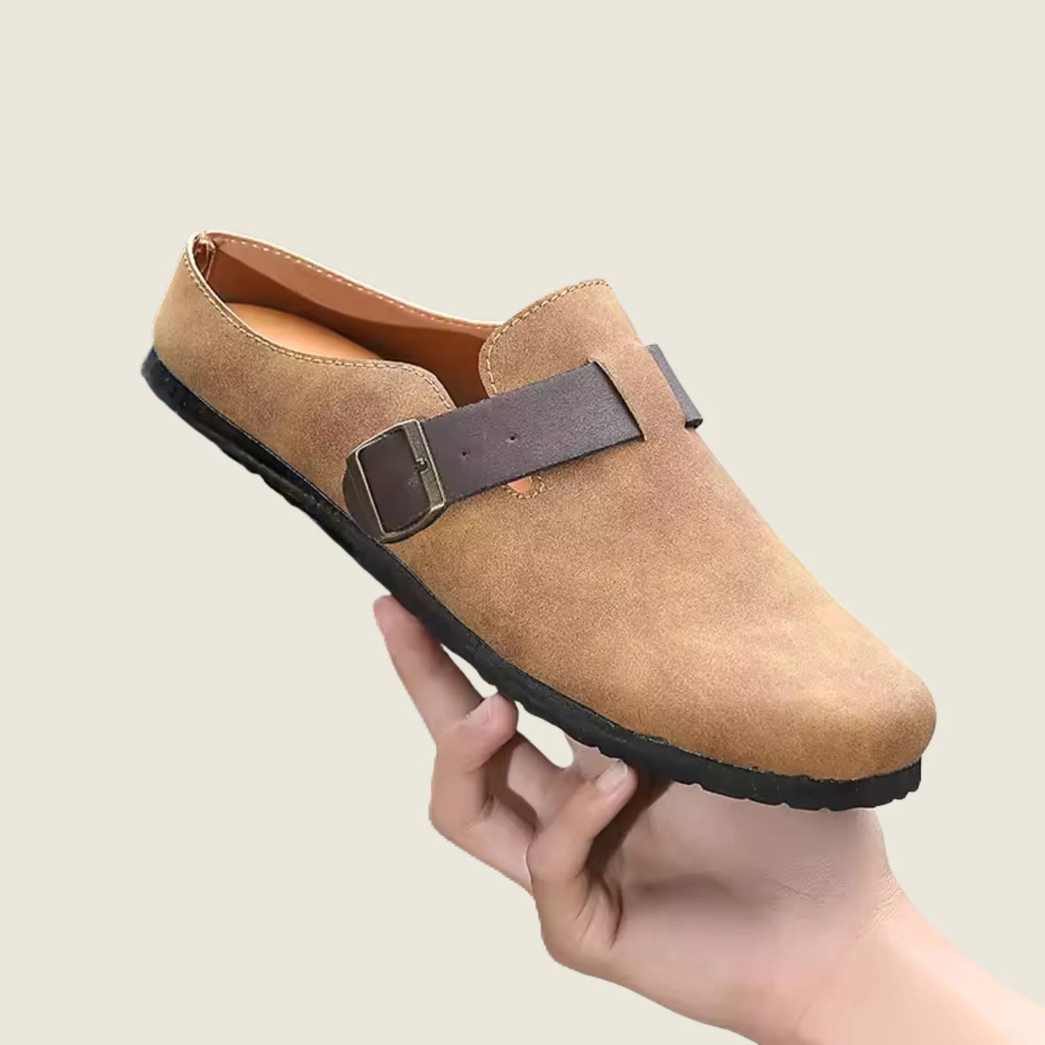 velocis casuals Men's Slip-On Mule Clogs, Grey Suede - Image 1