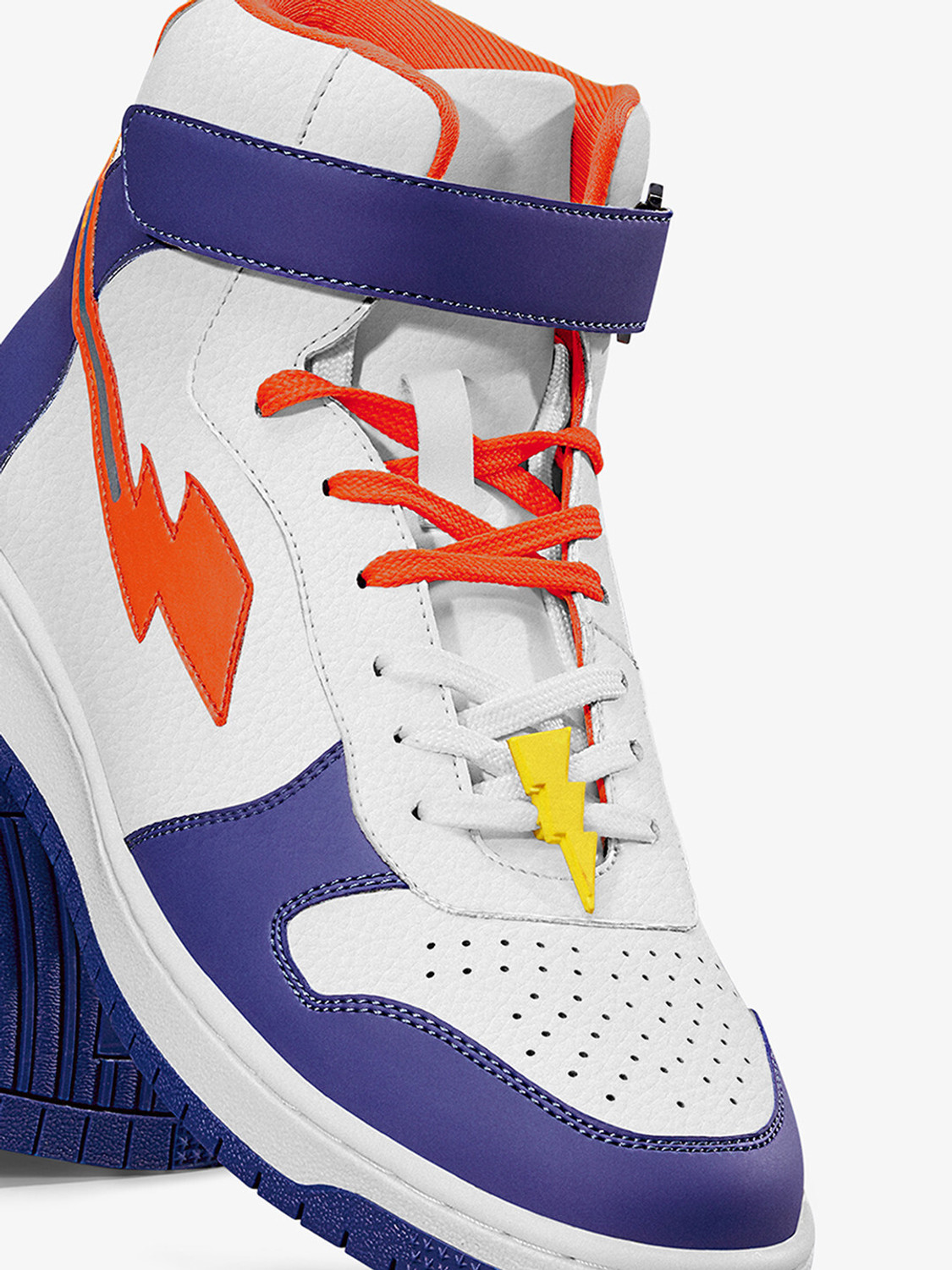 Image of BEWAKOOF Bolt Color Block High-Top Sneakers For Men