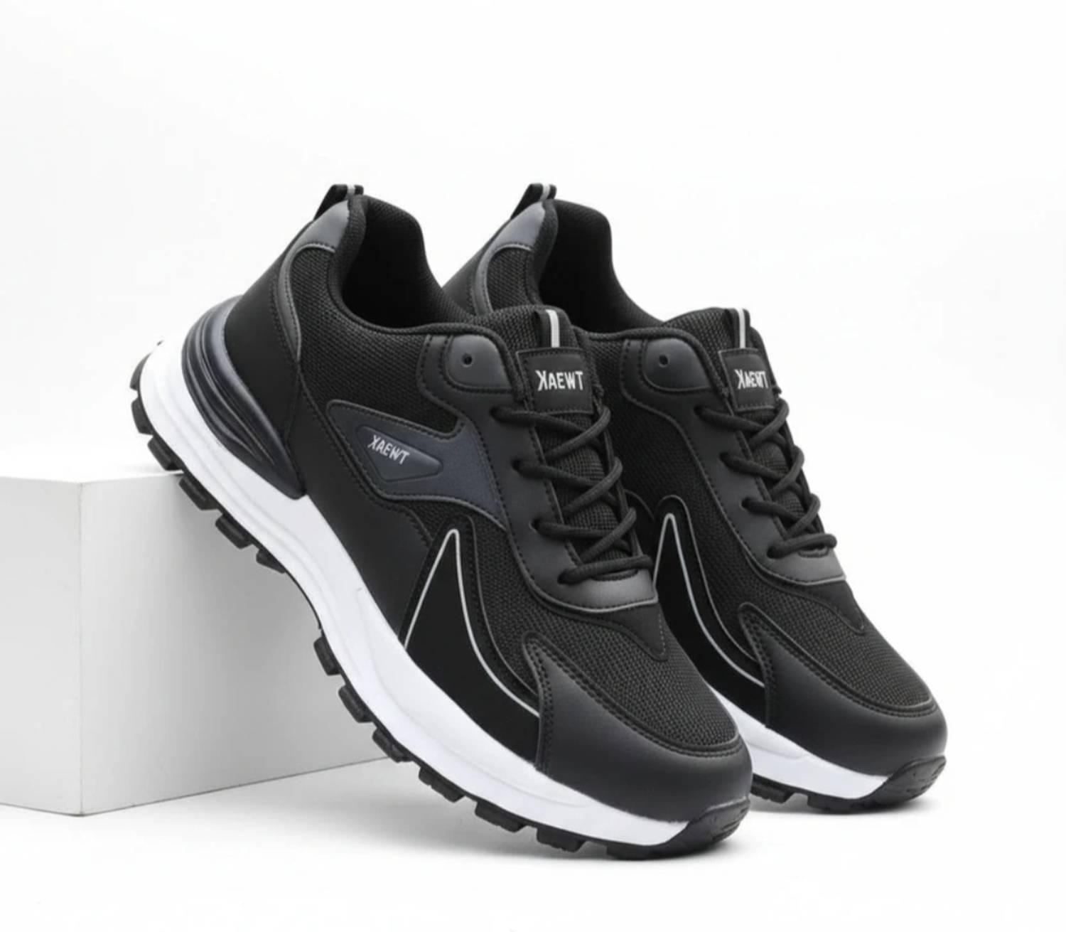 METIOR Stytlish Black Men's Sports Shoes - Image 4