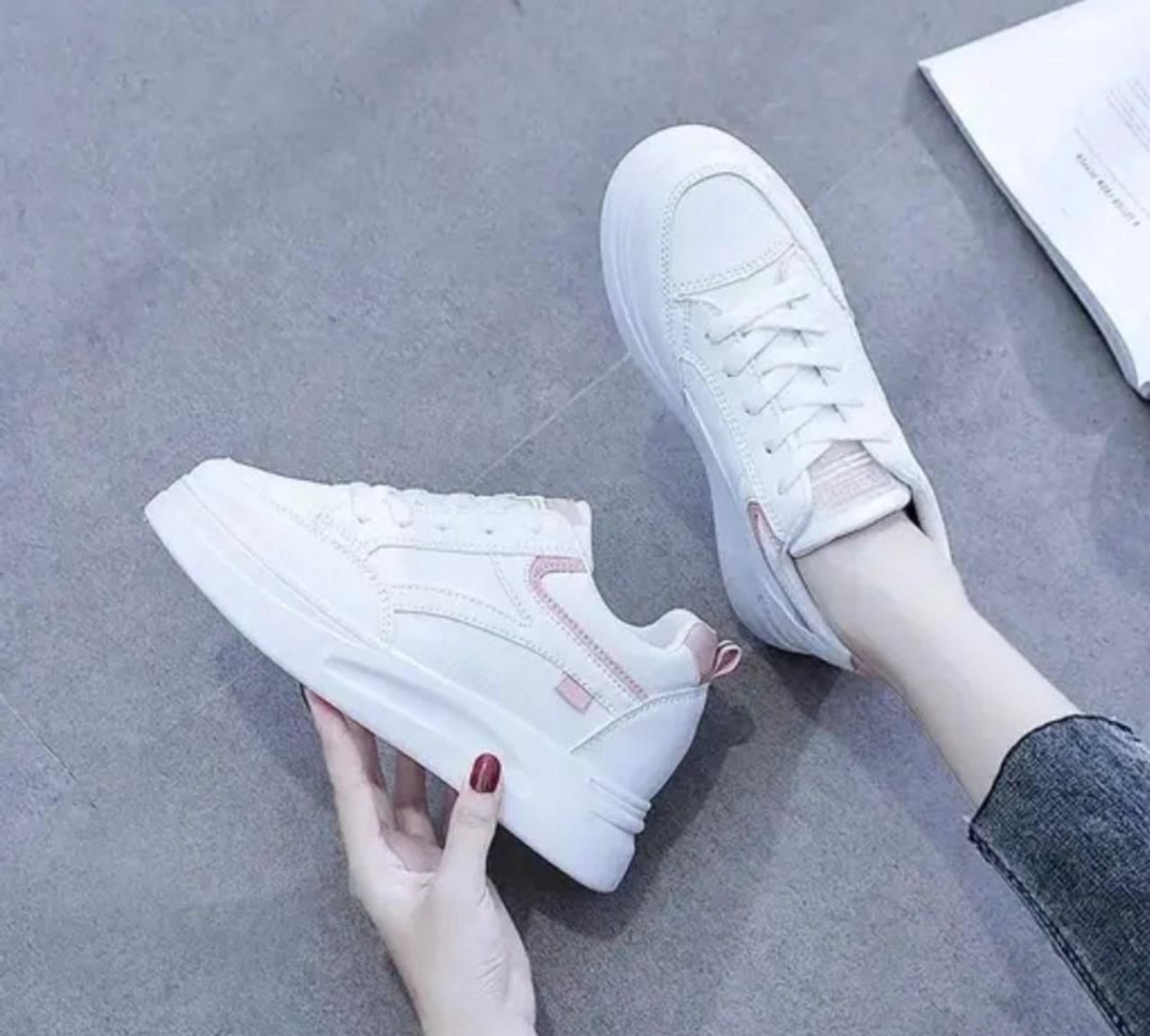 Image of KEEYLESS Trendy White Stylish Casual Shoes For Women