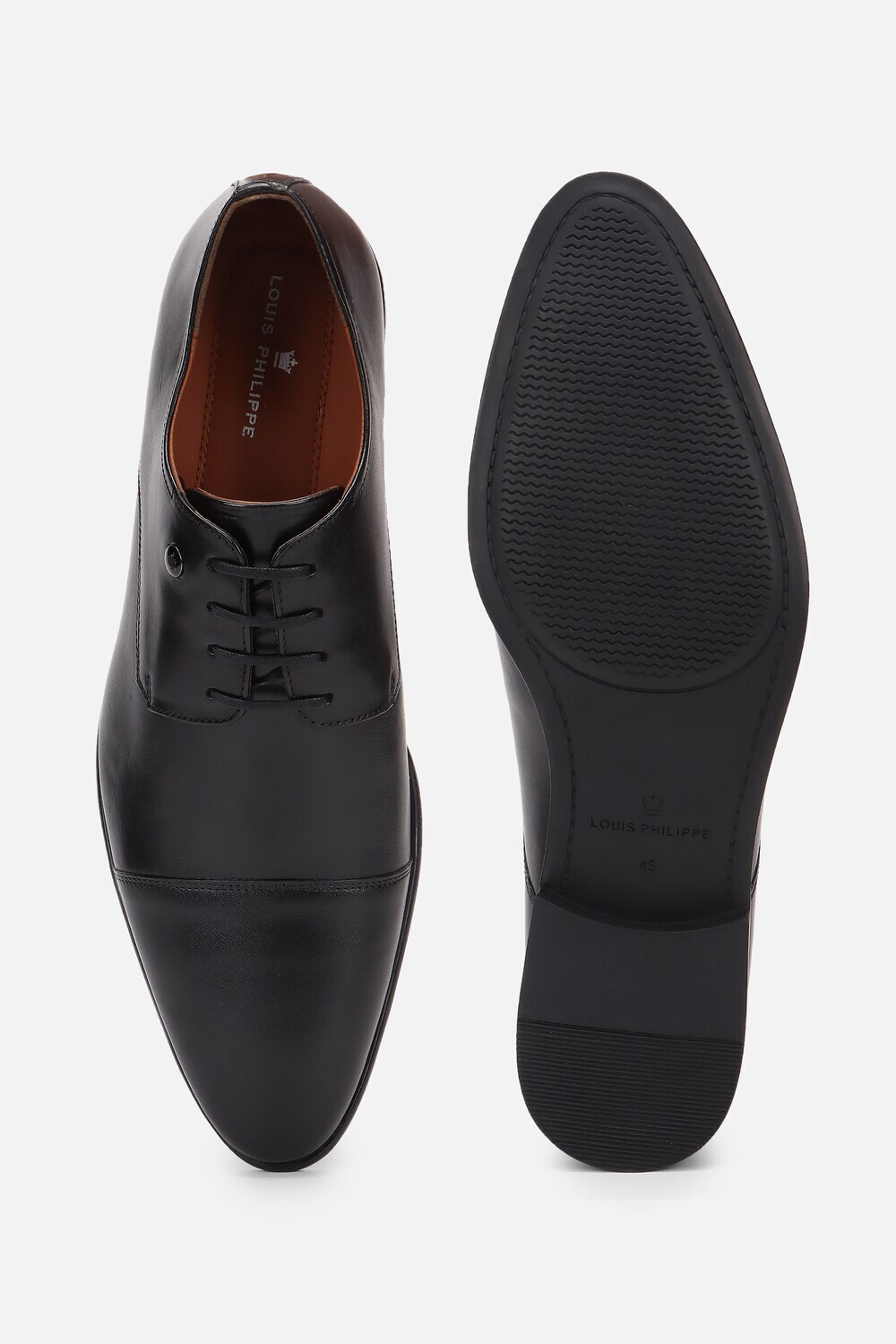 Image of LOUIS PHILIPPE Premium Leather Breathable Anti-Slip with Heel Formal Derby For Men
