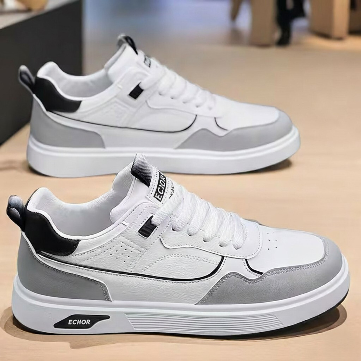 Image of Echor ESMWHGD2 White Casual Sneakers for Men Sneakers For Men