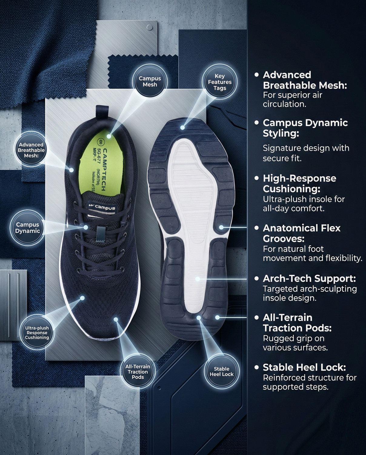 Image of CAMPUS NORTH PLUS Running Shoes For Men