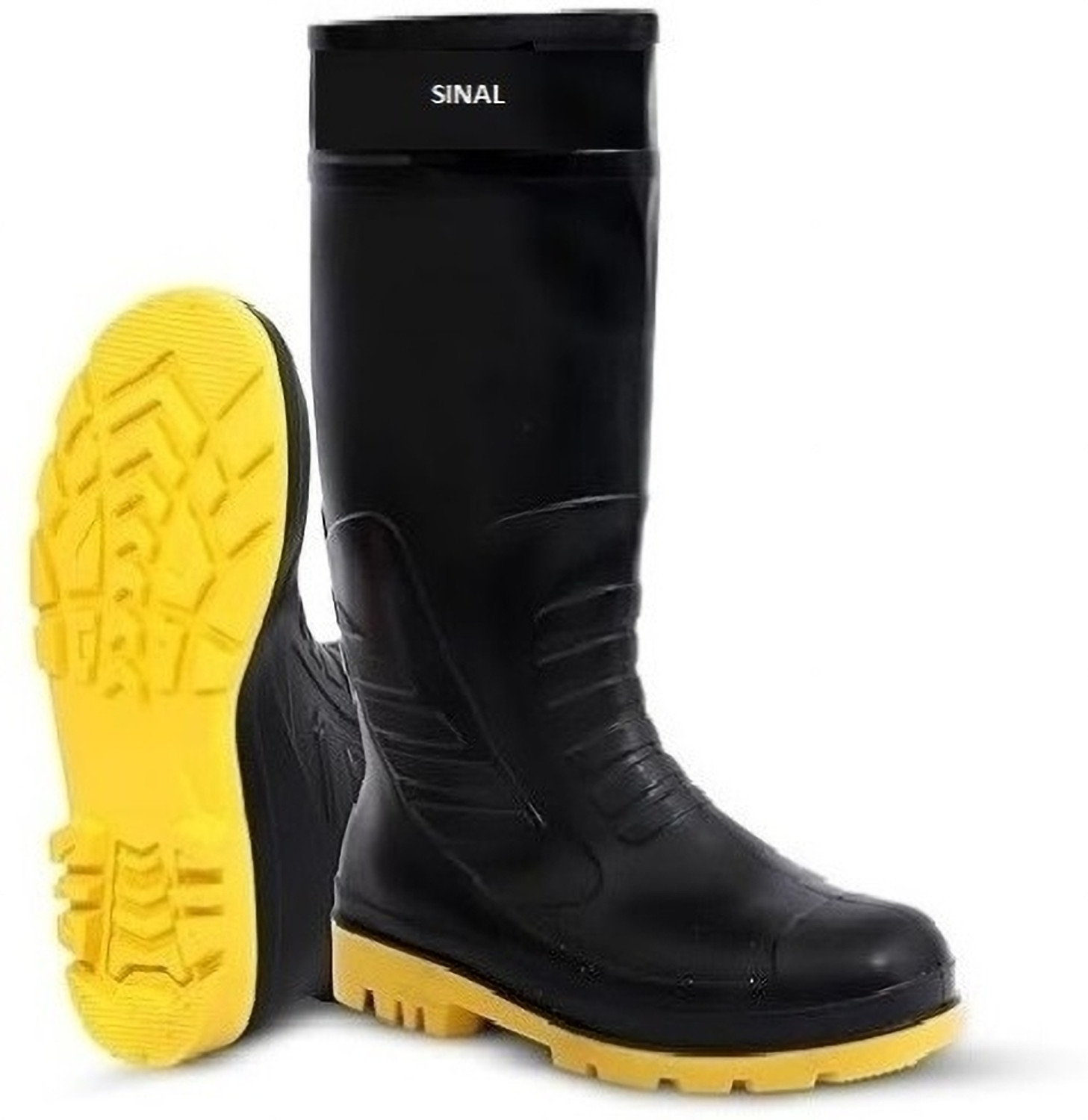 Image of SINAL Lightweight Gum Boots Standard Steel Safety Shoes Size - 7 Boots For Men