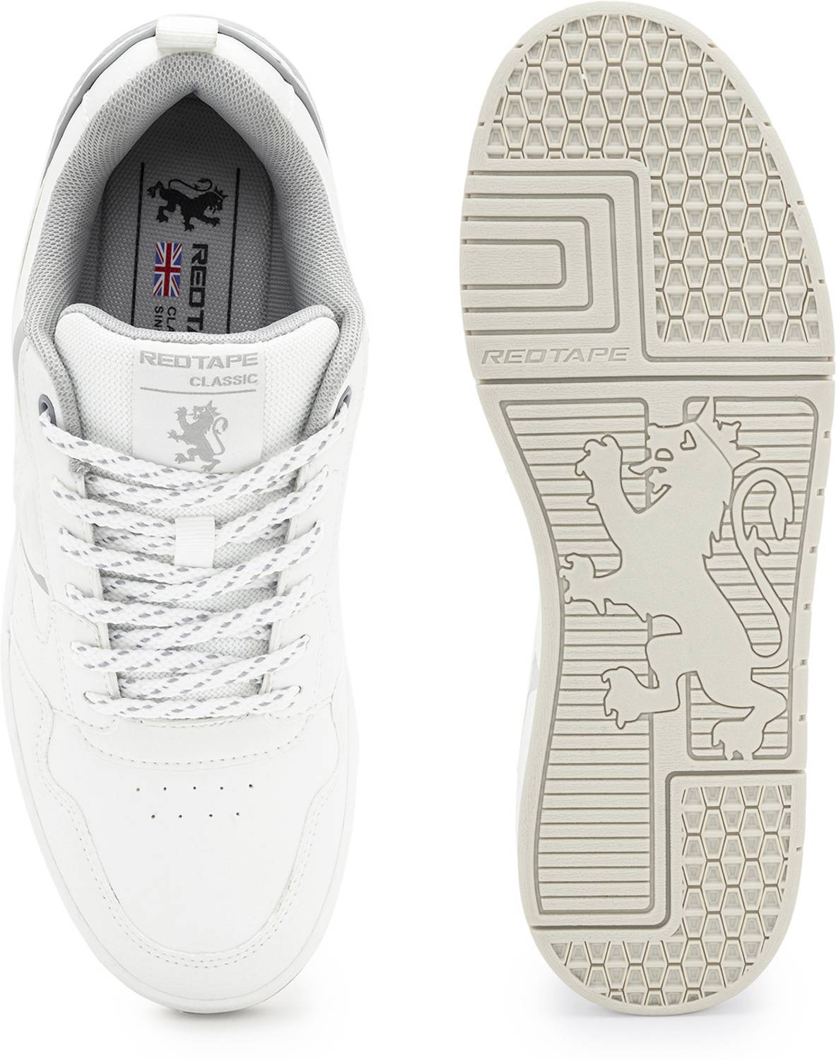 RED TAPE Men's Grey White Low Cut Sneakers - Image 5
