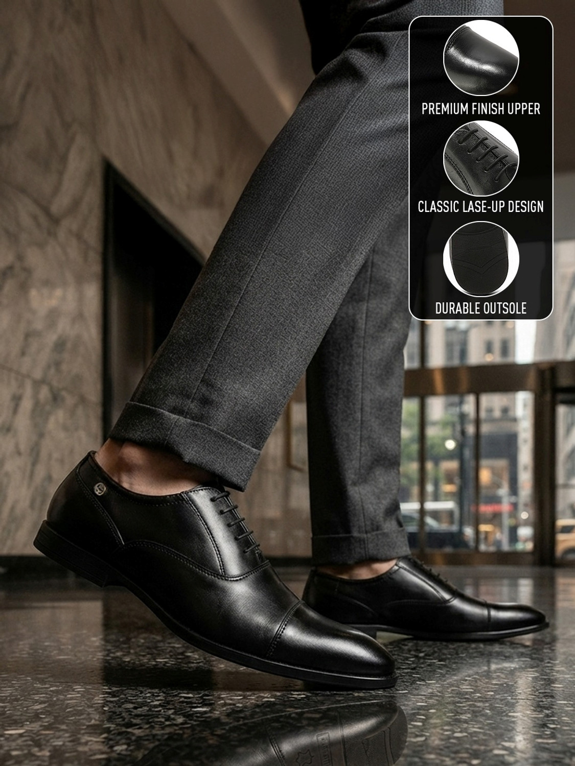 Image of Liberty Helaers JHPM-X10 Formal Comfortable | Durable Oxford For Men (Black, 10)