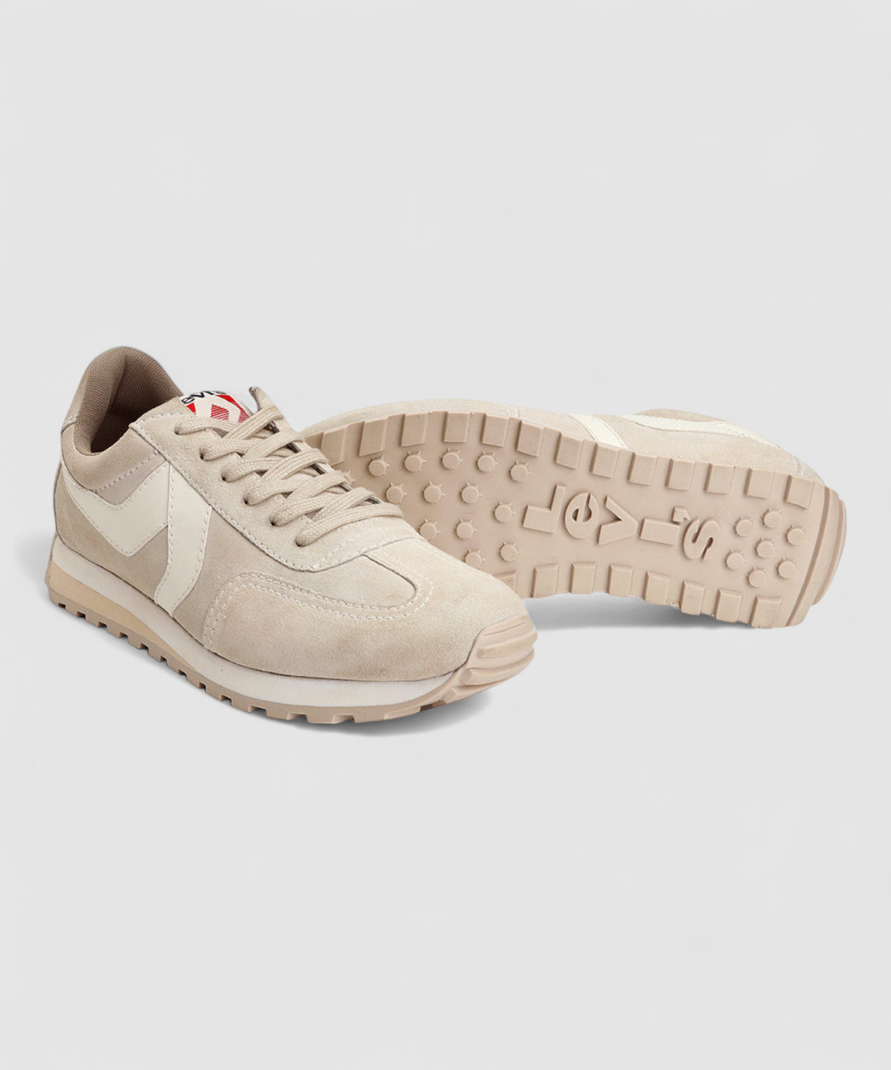Image of LEVI'S Men's Beige Colorblock Sneakers Sneakers For Men