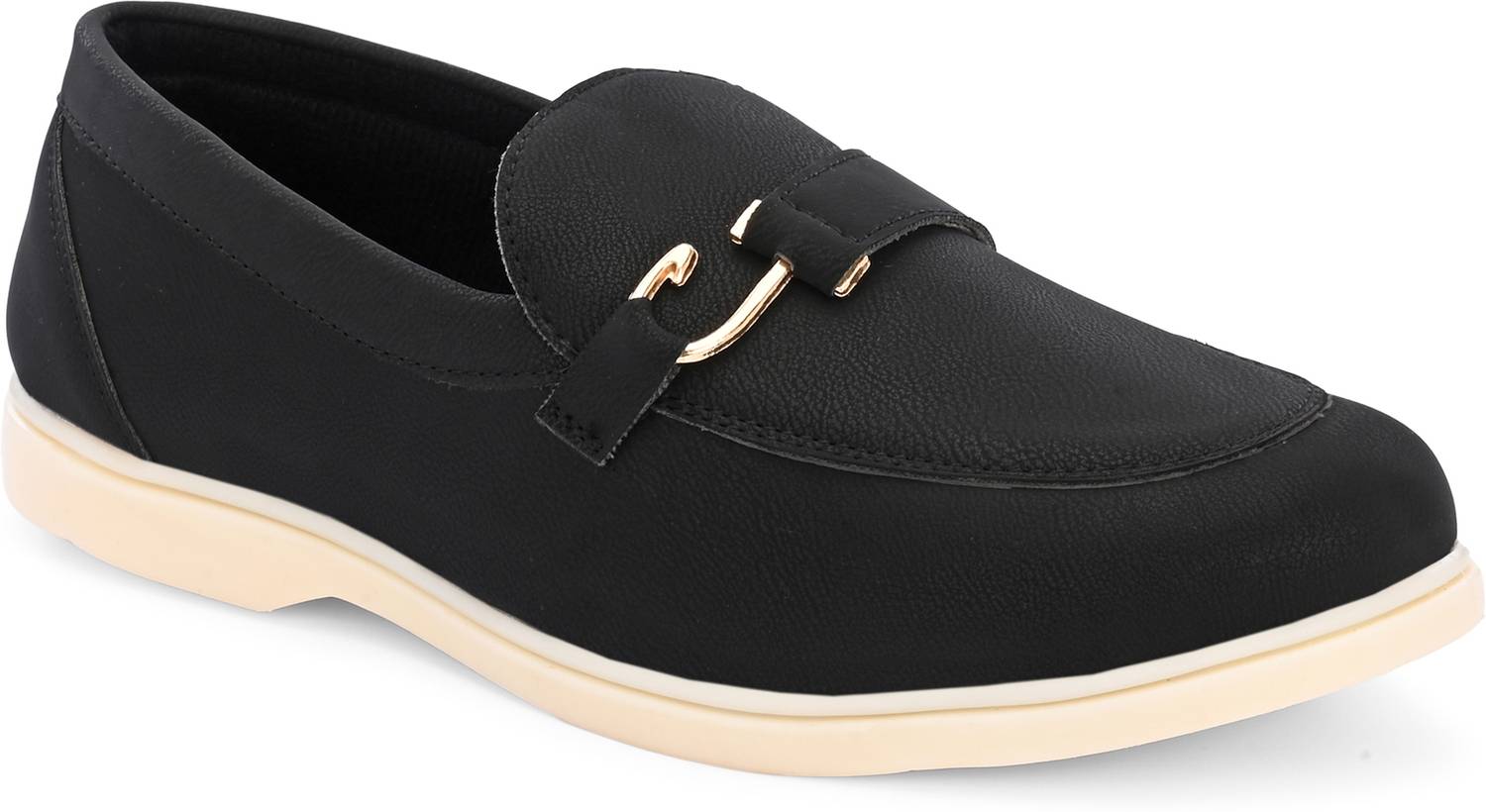 BELLION Black Loafers for Men - Image 2