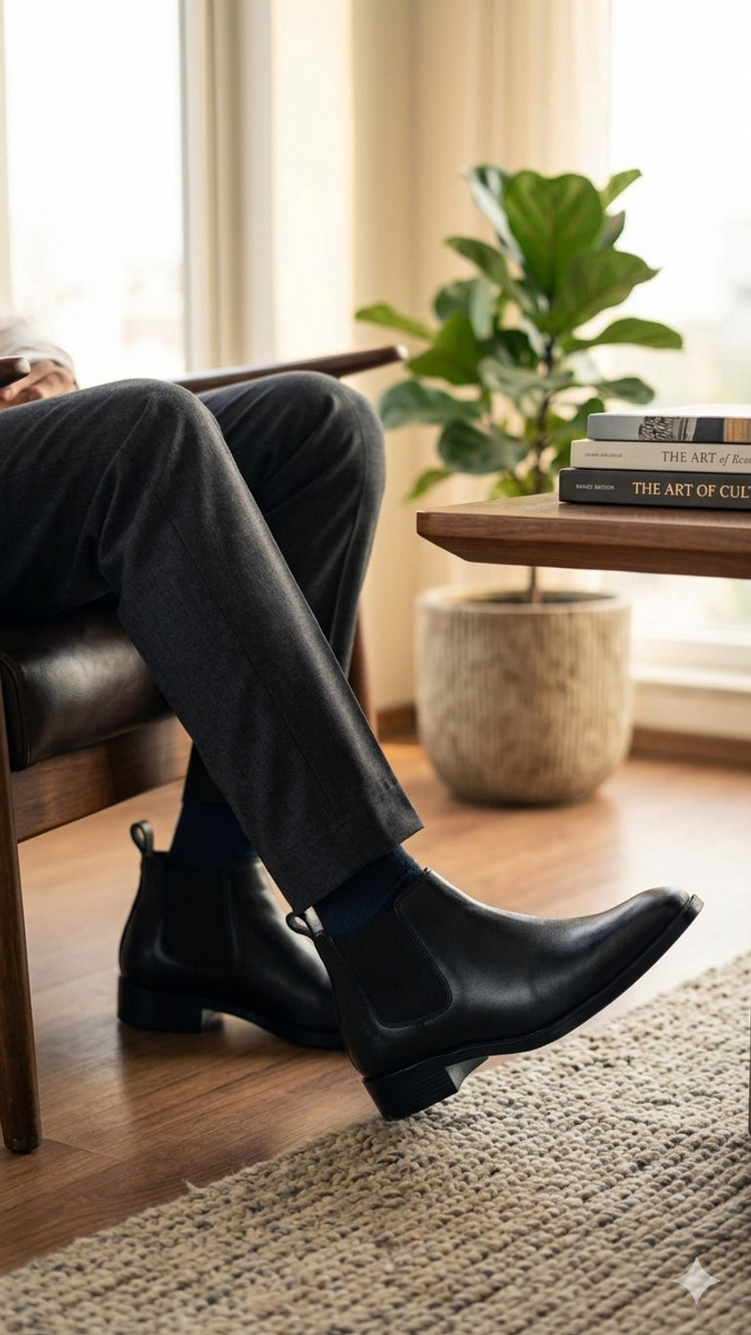 Image of Posewalk Men's Slip On Fashion Chelsea Boots Soft Cushioned Insole Trendy, Stylish Boots For Men