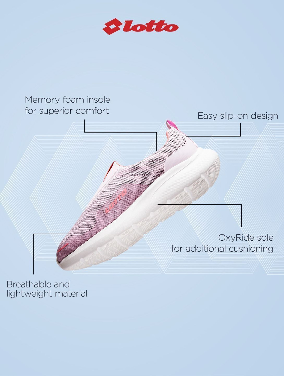Image of LOTTO FloWalk Slip-on Walking Shoes For Women