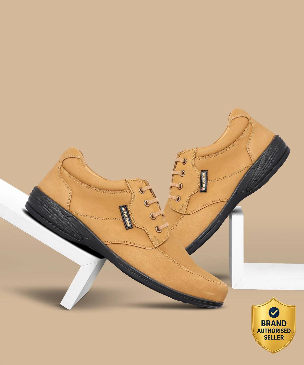 RED CHIEF Men's Rust Leather Casual Sneakers RC3506 - Image 1