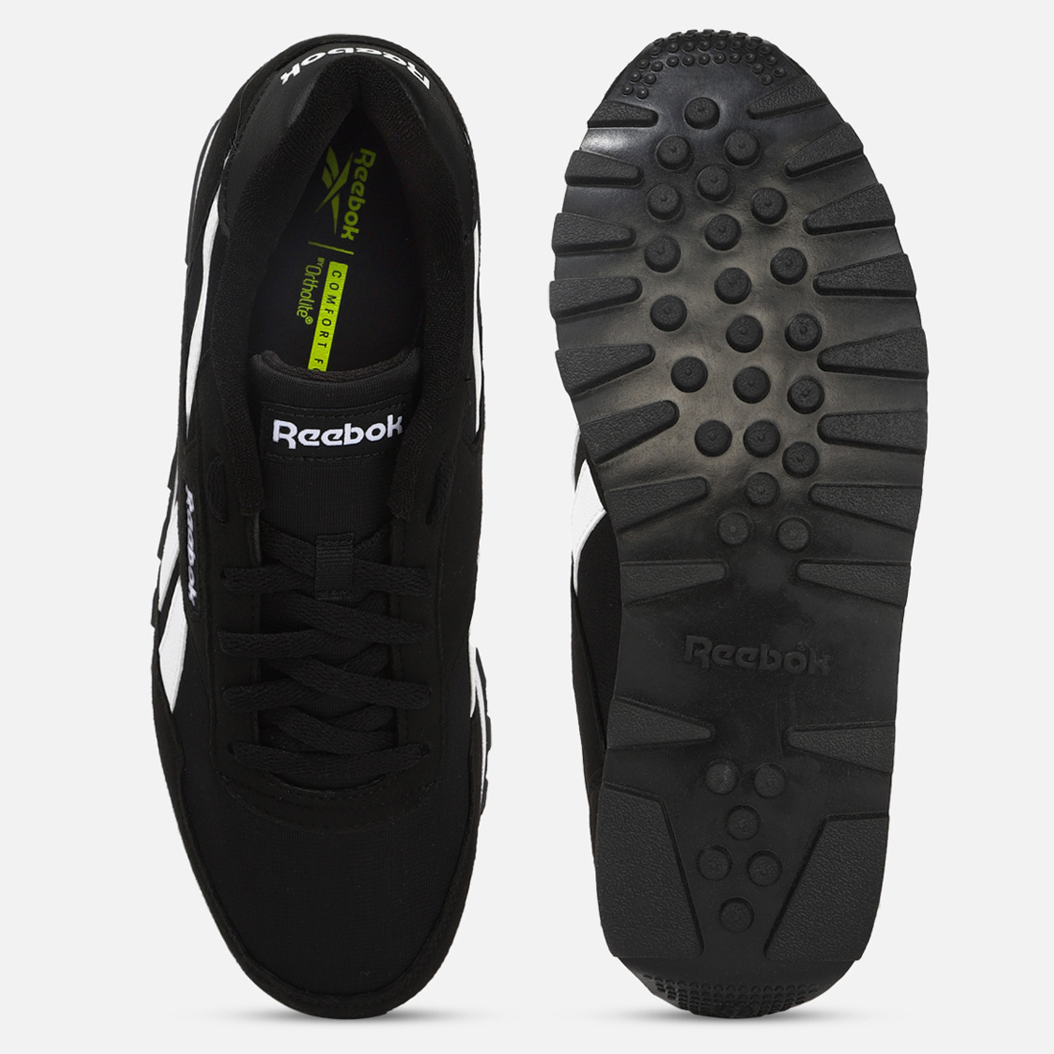 Image of REEBOK REEBOK REWIND RUN CBLACK WHITE CBLACK Running Shoes For Men