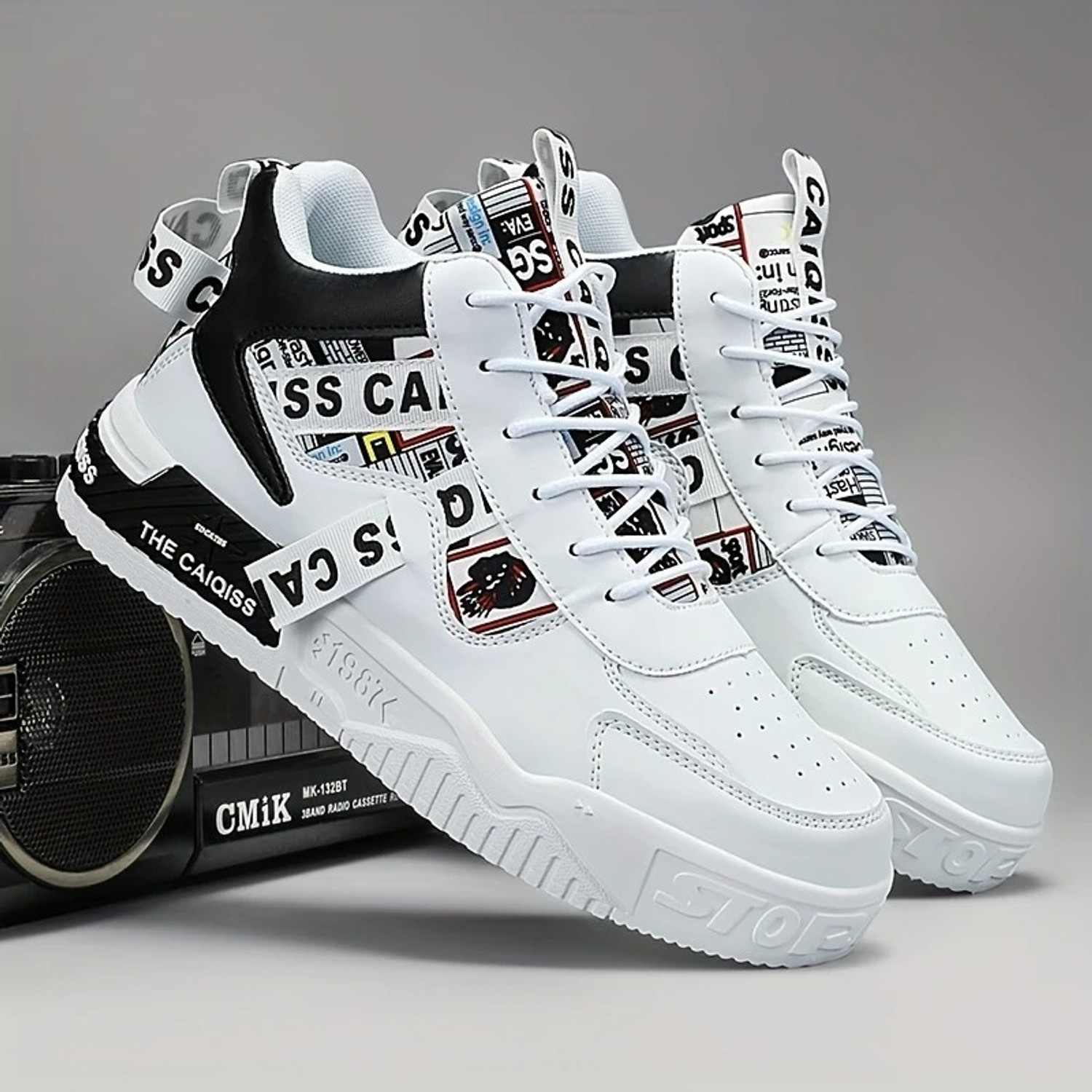 Image of Zixer Men's Street Fashion High-Top Ankle Casual Shoes For Men Sneakers For Men Outdoors For Men