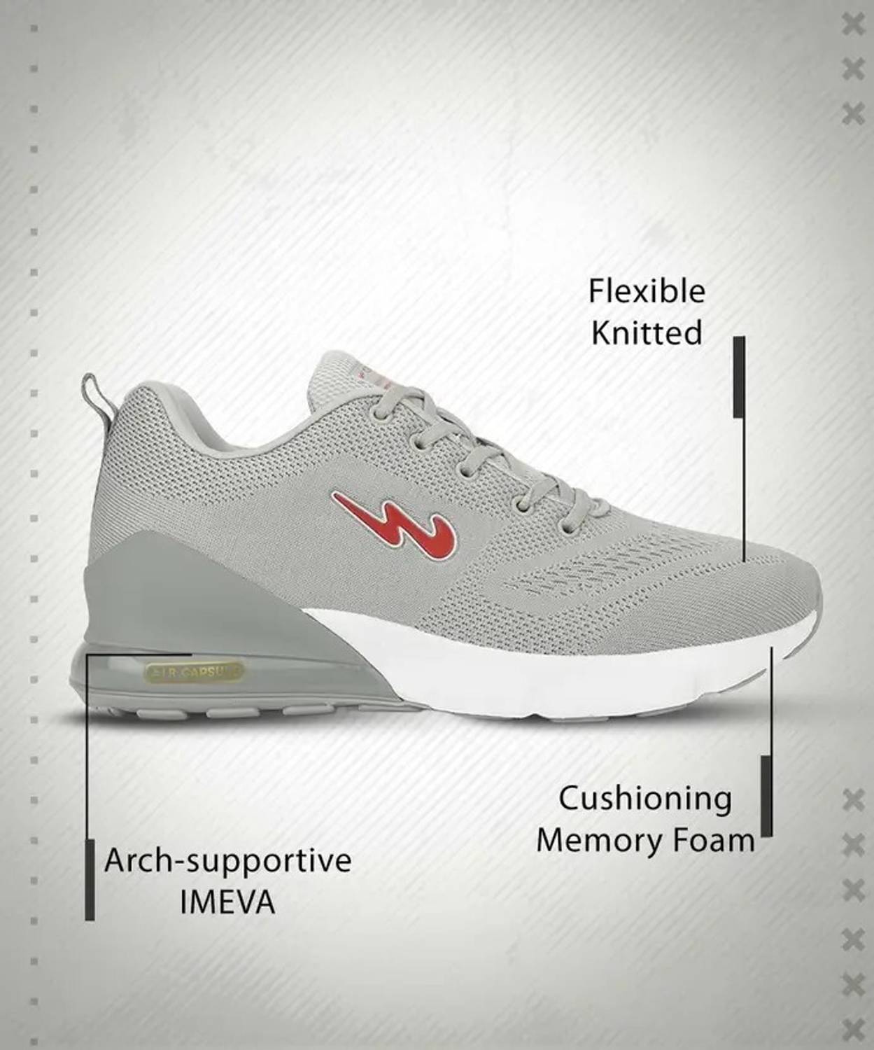 CAMPUS NORTH PLUS Running Shoes for Men, Gray - Image 3