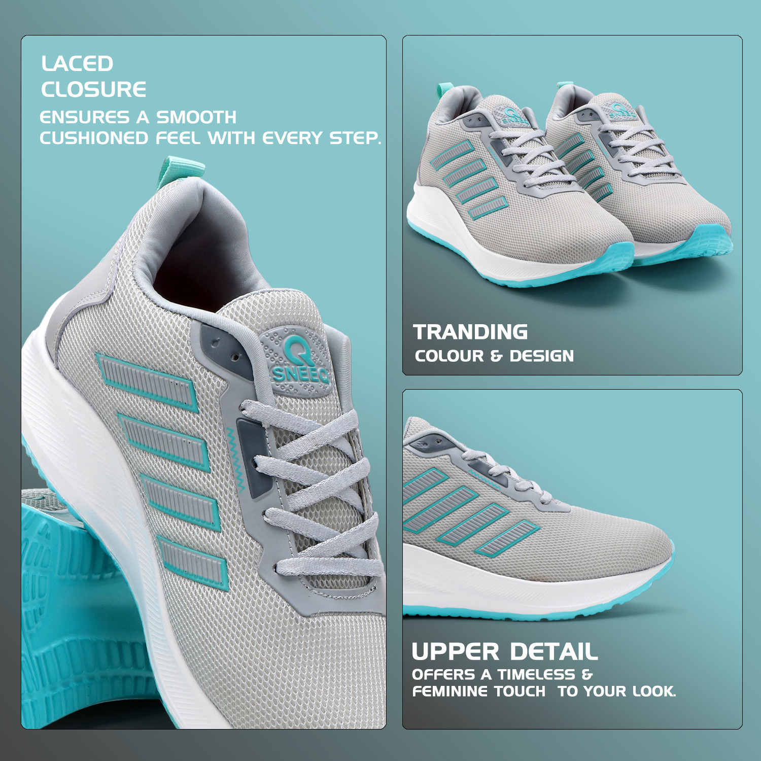 Image of SNEEQ Premium Quality Lace Up Sports Shoes Running Shoes For Men