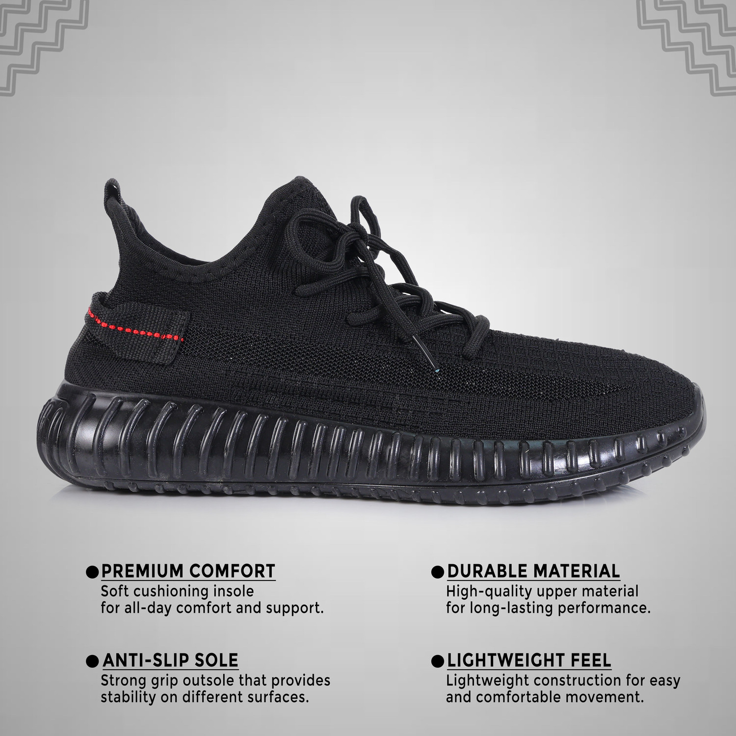 Image of CREATIONSNISHU Premium Quality Black Shoe For Boys & Girls Walking Shoes For Men & Women Sneakers For Unisex