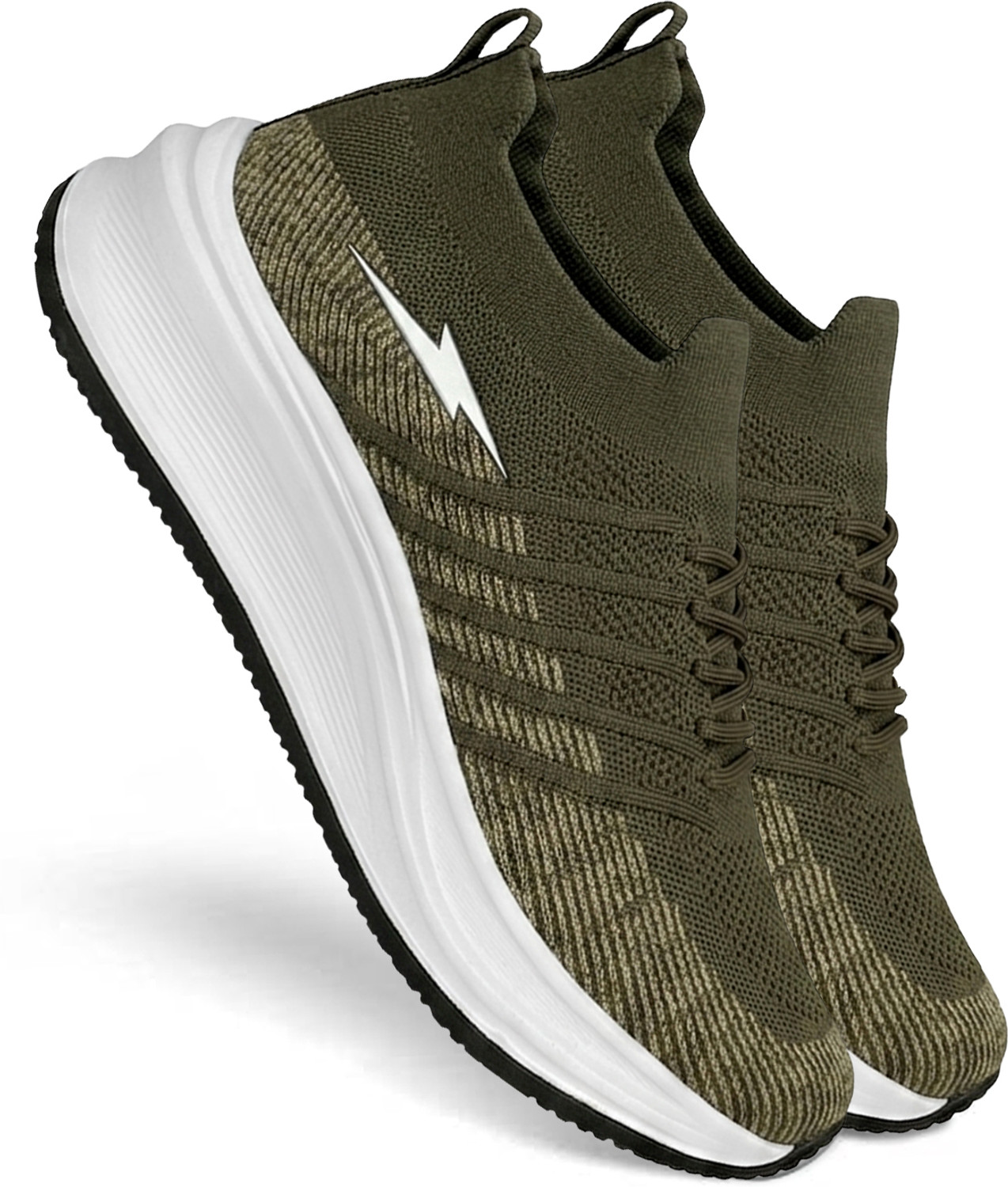 Image of BRUTON Nexora-634 Men Lightweight Sneakers for Men | Casual Lace-Up Shoes Sneakers For Men (Green, 7)