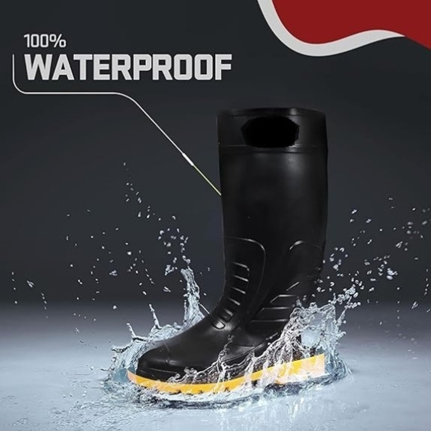 Image of SINAL Lightweight Gum Boots Standard Steel Safety Shoes Size - 7 Boots For Men