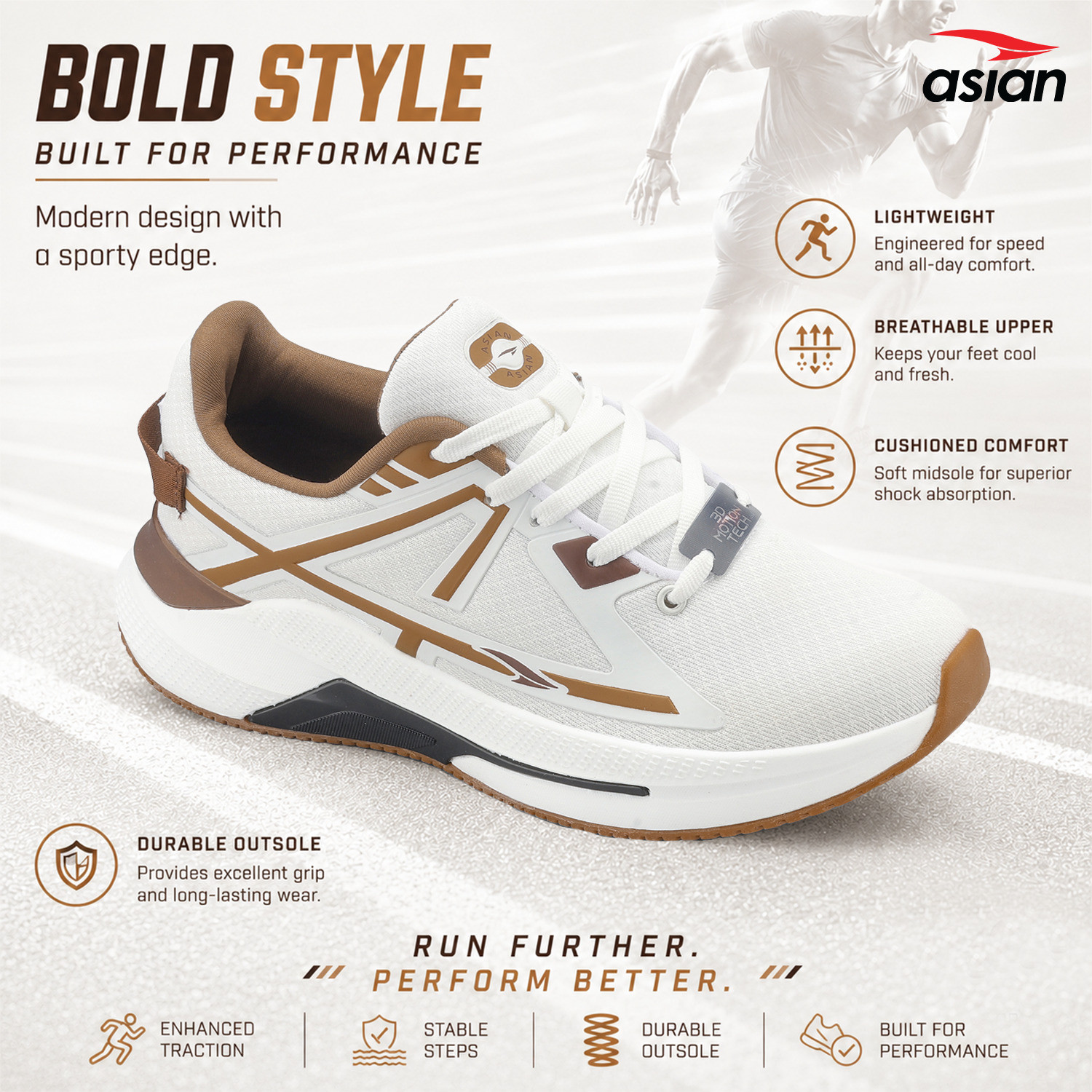 Image of asian Pulse-06 Men's Running Shoes | Breathable Mesh, Soft Cushion & Strong Grip Running Shoes For Men