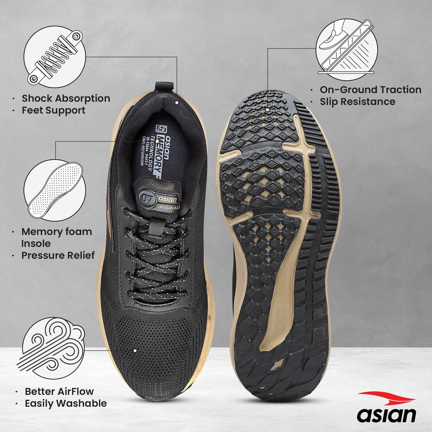 asian Sports RAFTAAR-07 Men's Running Shoes - Image 3