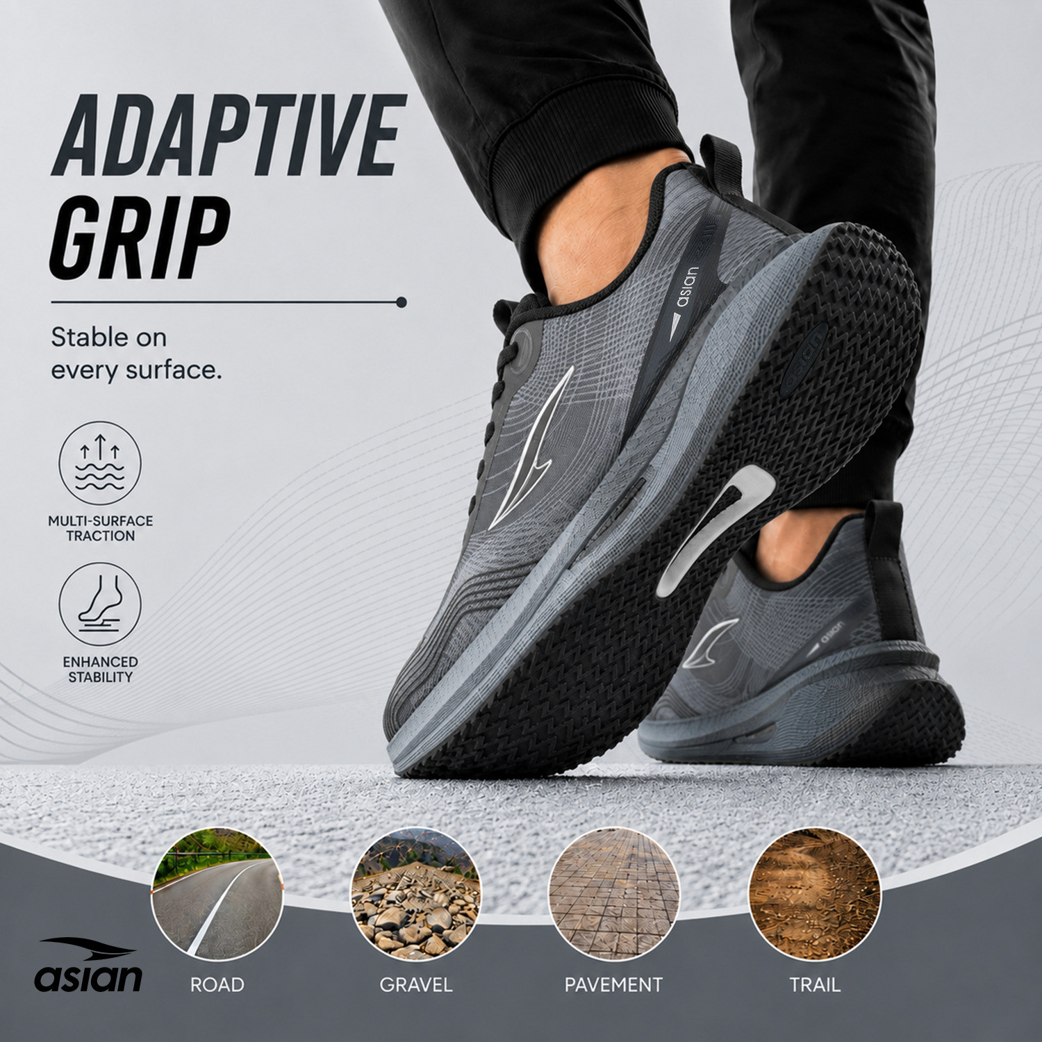 Image of asian Hypercushion Carbon-08 Running Shoes with Energy Return Bounce & Carbon Plate Sneakers For Men
