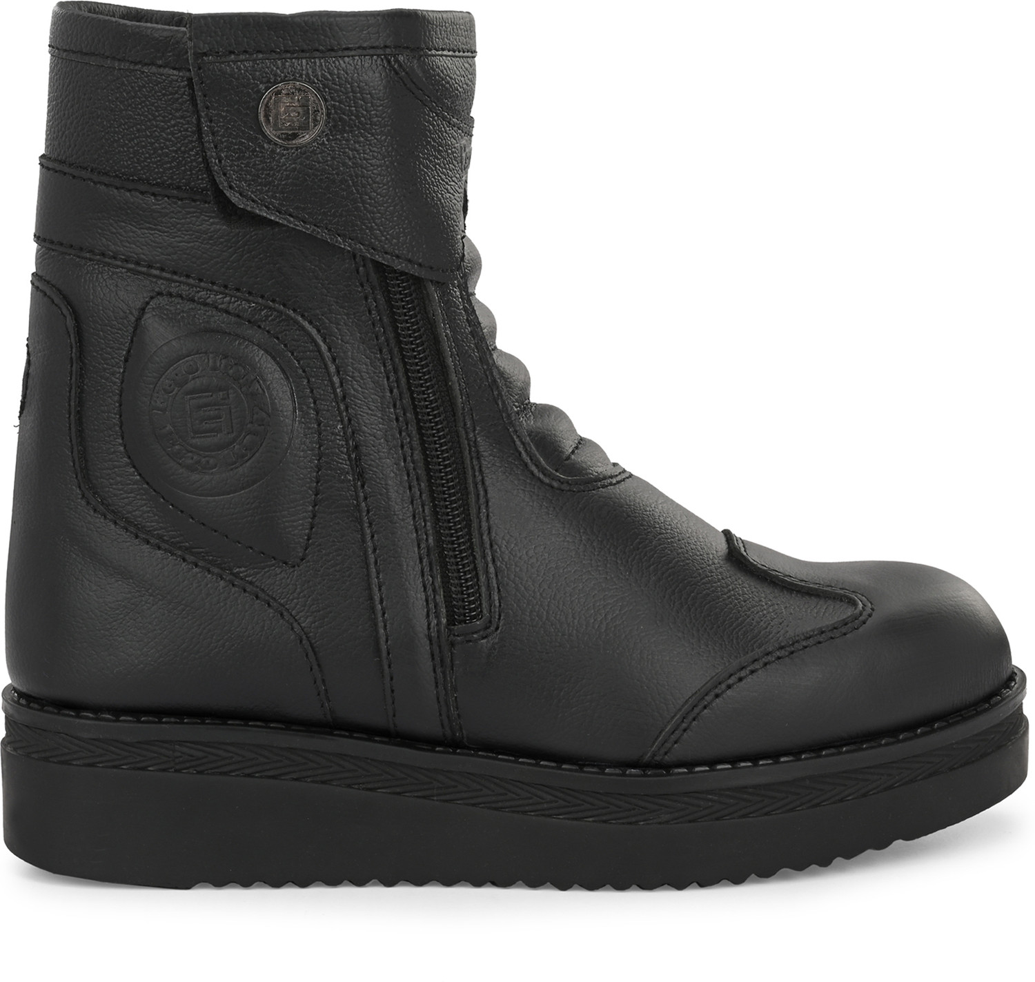 Image of EEGO ITALY Water Resistant Biker boot anti slip sole with steel toe protect,3M Reflectors Riding Shoes For Women