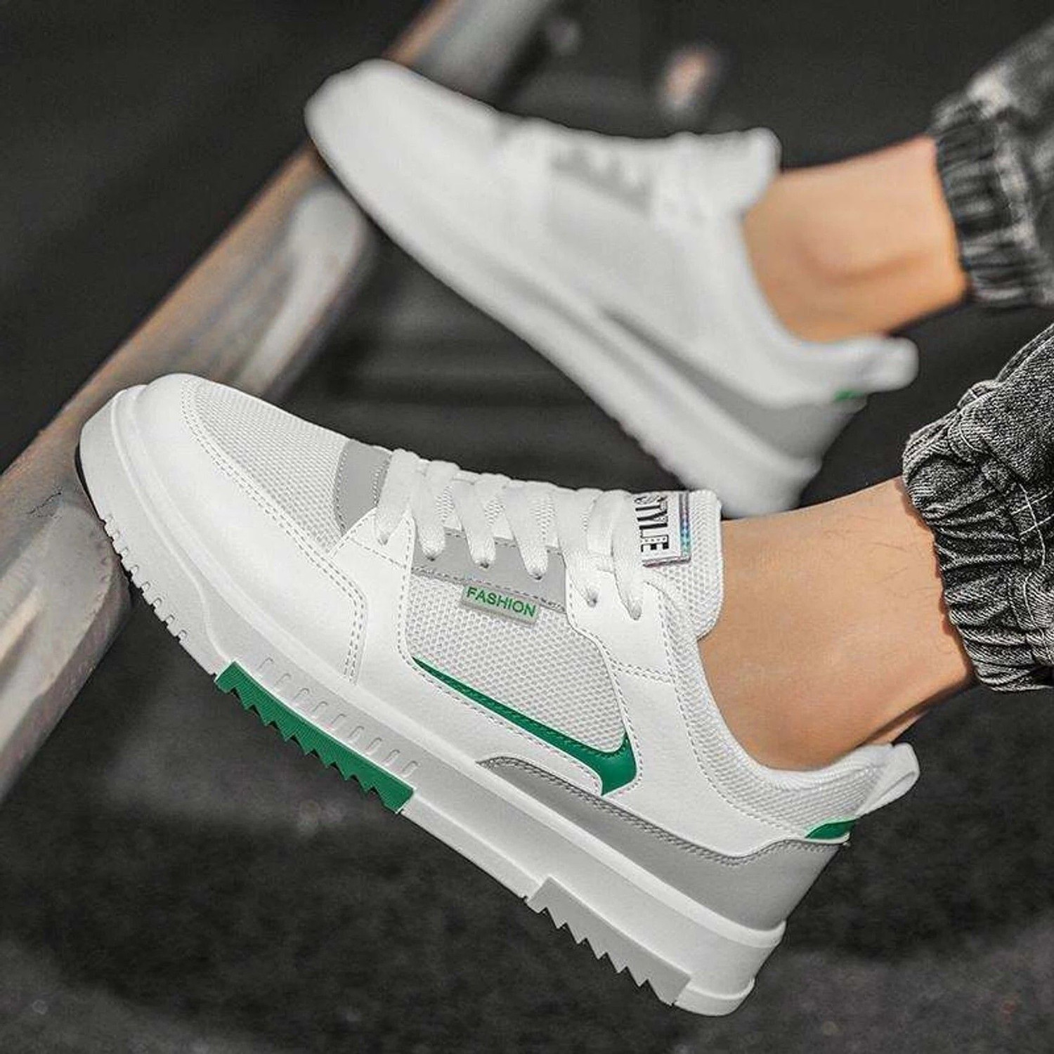 Image of Aeonik Premium White Stylish Casual Sneakers For Men