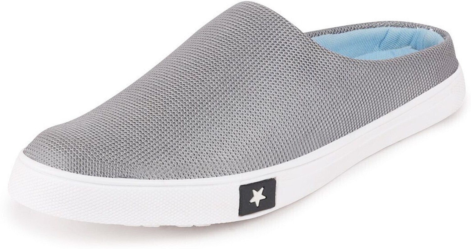 Image of FAUSTO Back Open Slip On Shoes for Daily Outfit|Evening|Outdoor|Casual|Fashion|Trending Loafers For Men (Grey, 43)