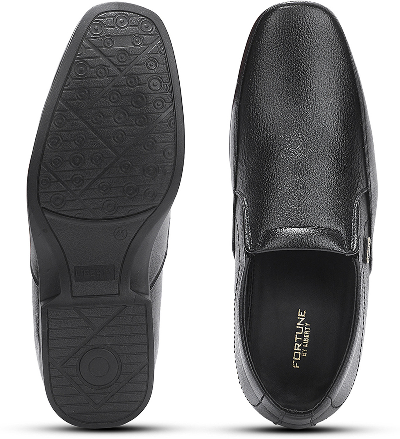 Image of LIBERTY Liberty Fortune HML-89E Black Formal Non Lacing Mocassin Shoes for Men Slip On For Men