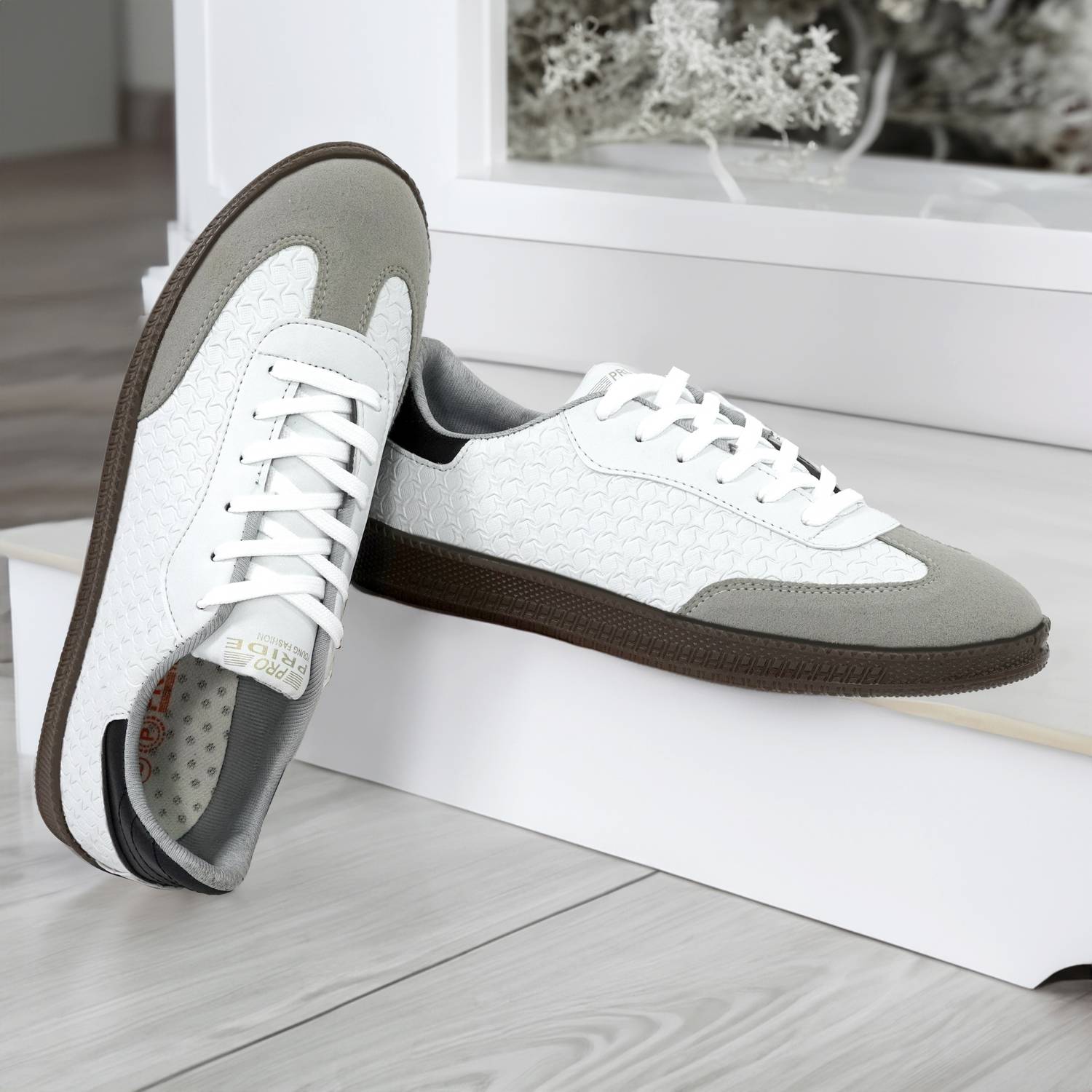 PROPRIDE Young Fashion Men's White Sneakers - Image 2