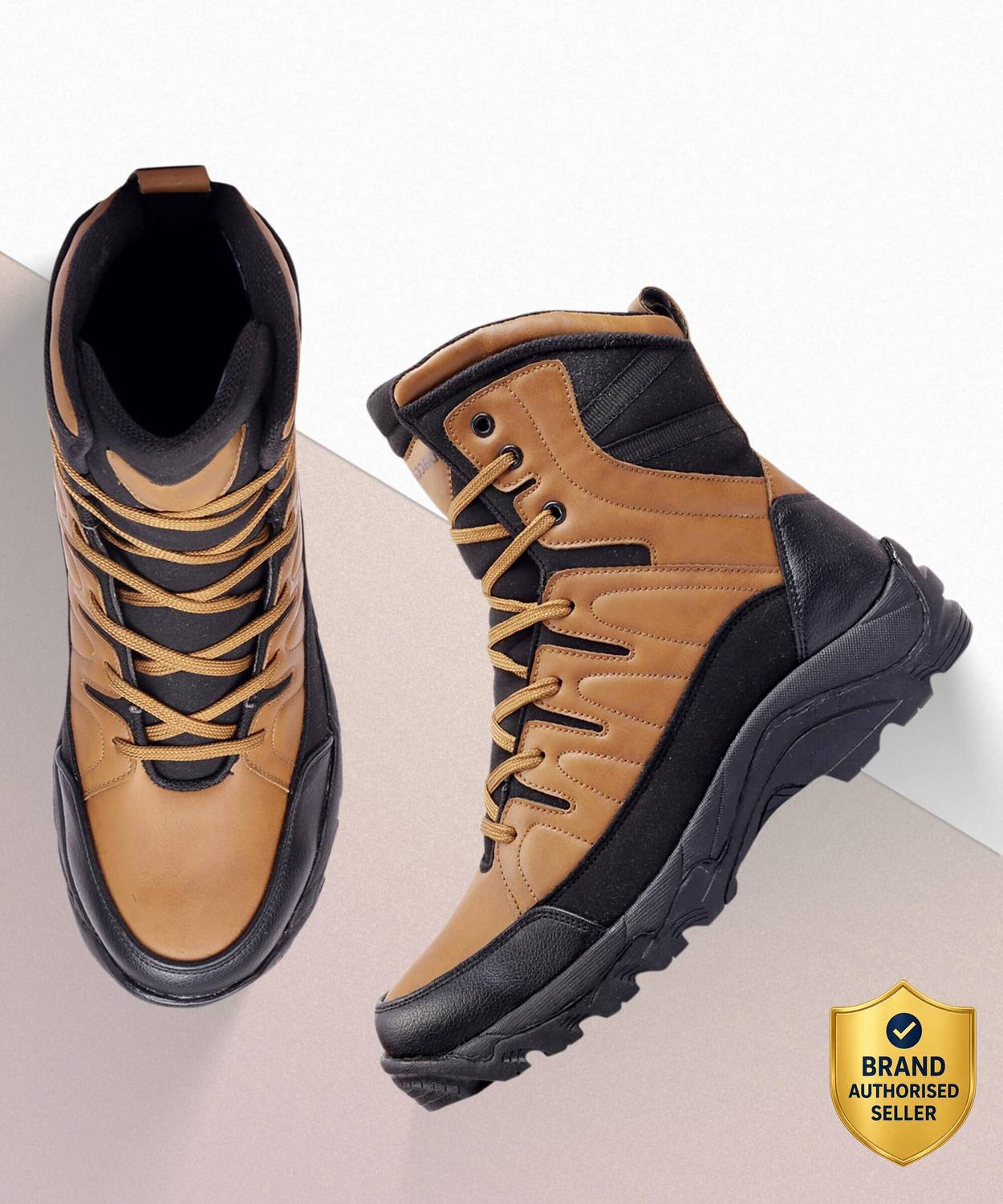 bacca bucci FLAME 7-Eye Moto Inspired Mild Water Proof Snow Boots Boots For Men