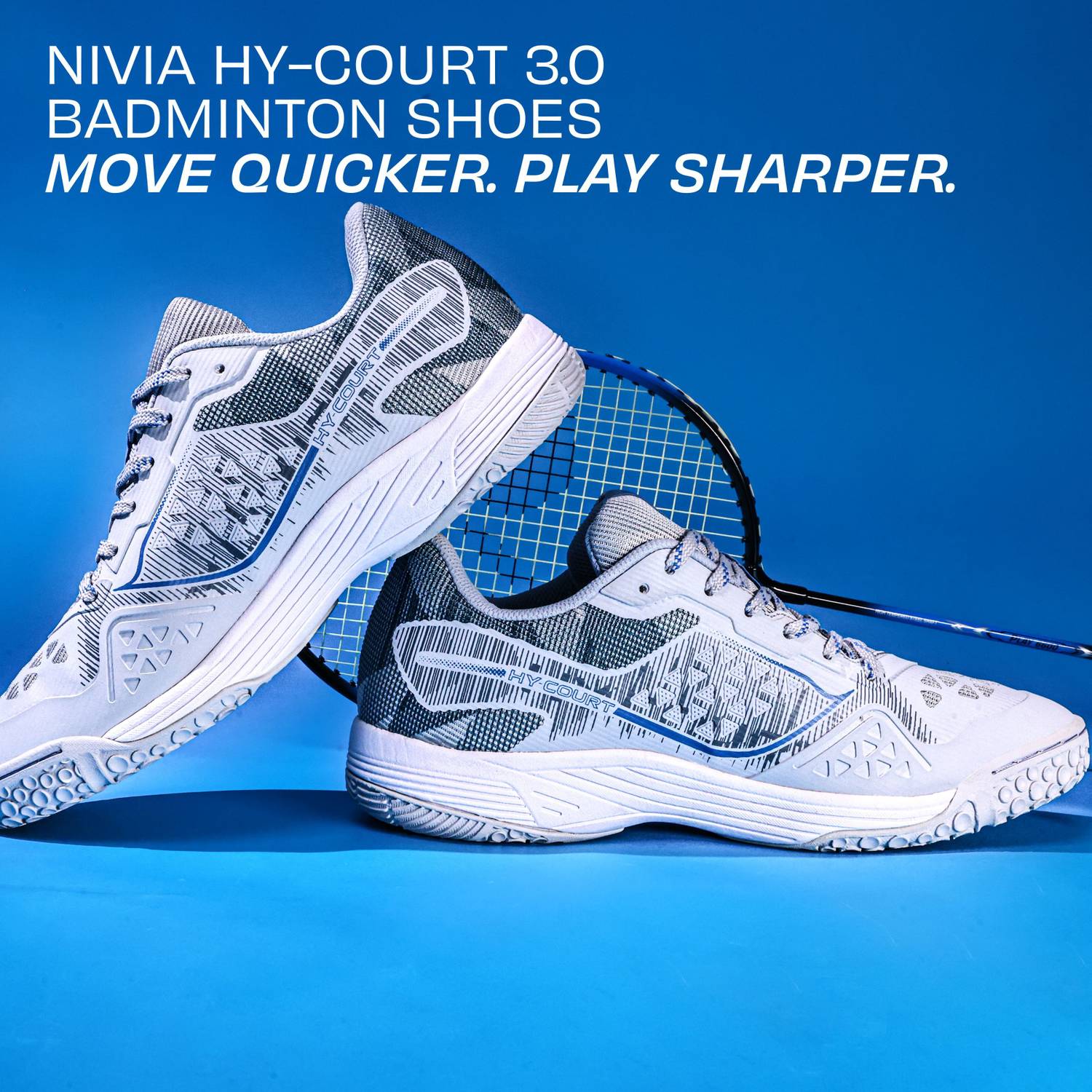 NIVIA HY Court 3.0 Badminton Shoes For Men Gray - Image 2