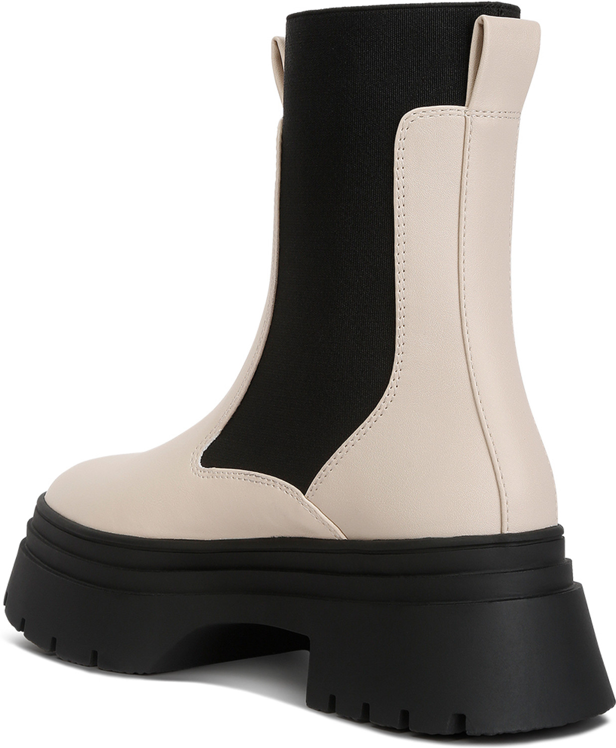 Image of London Rag Beige High Top Chunky Chelsea Boots Boots For Women