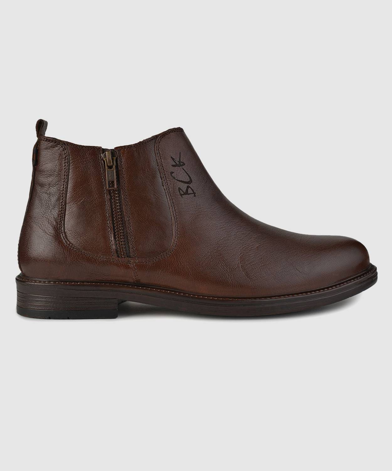 BUCKAROO Genuine Leather Casual Boots For Men Brown - Image 5