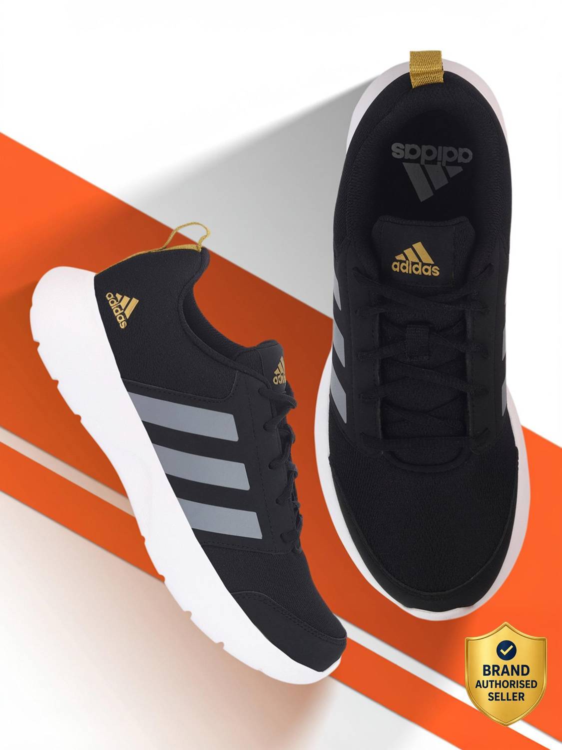 Adidas POMAZOR Black Running Shoes For Men - Image 1