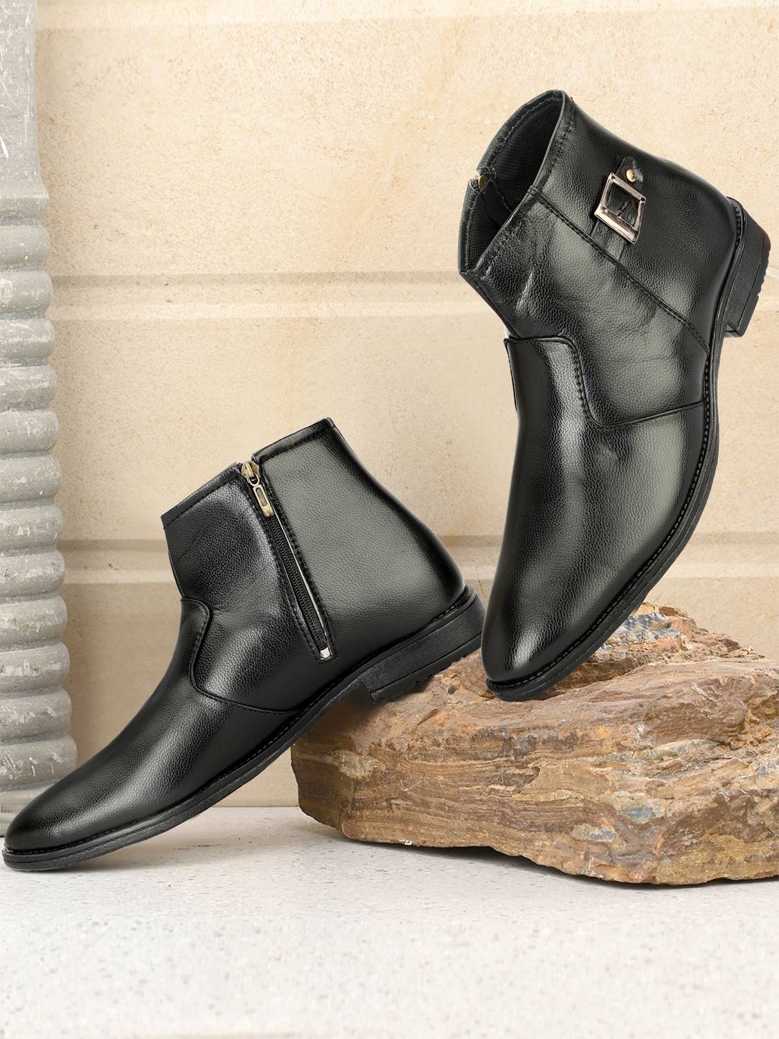 Ranway Zipped-Resistance Boots For Men Black - Image 2