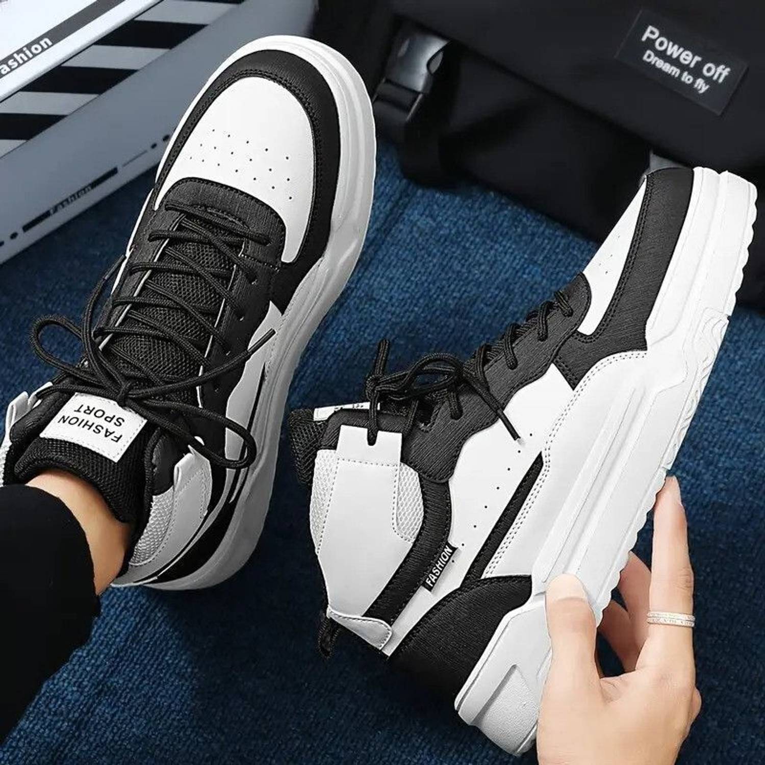 Zixer Mens High Top Chunky Sole Casual Shoes - Image 4