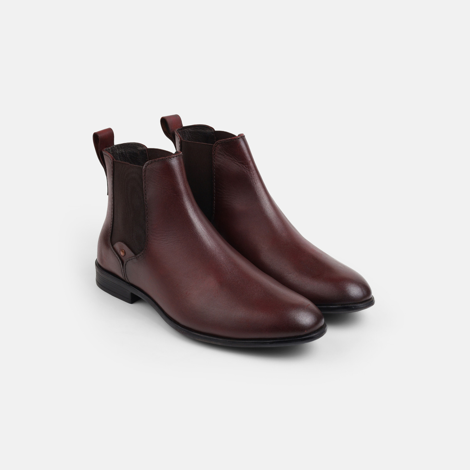 Image of MOCHI Mochi Maroon Contemporary Mens Boots Slip On For Men