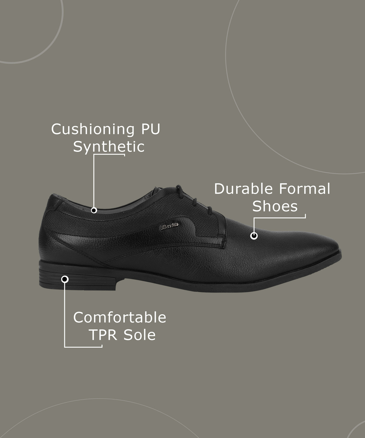 Image of Bata Cedric Milled Derby For Men