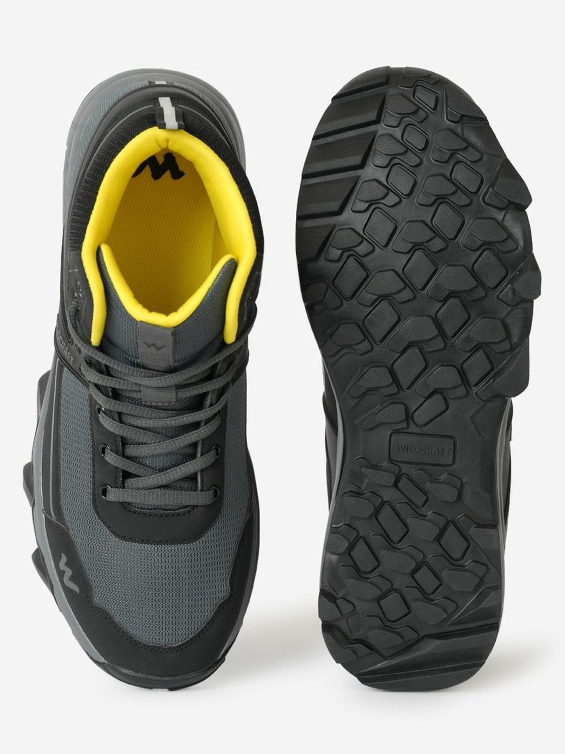 Image of Wildcraft Men Outdoor Casual Shoes, Grey Black Yellow, 11 Outdoors For Men