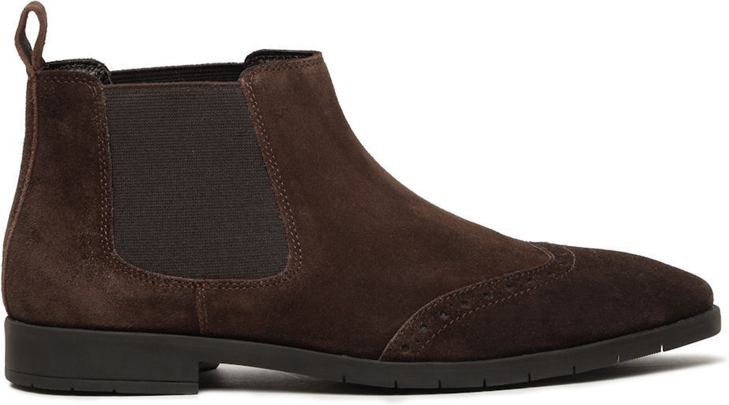 Image of Teakwood Leathers Men's Brown classy Suede Leather Mid-Top Chelsea Boots Boots For Men